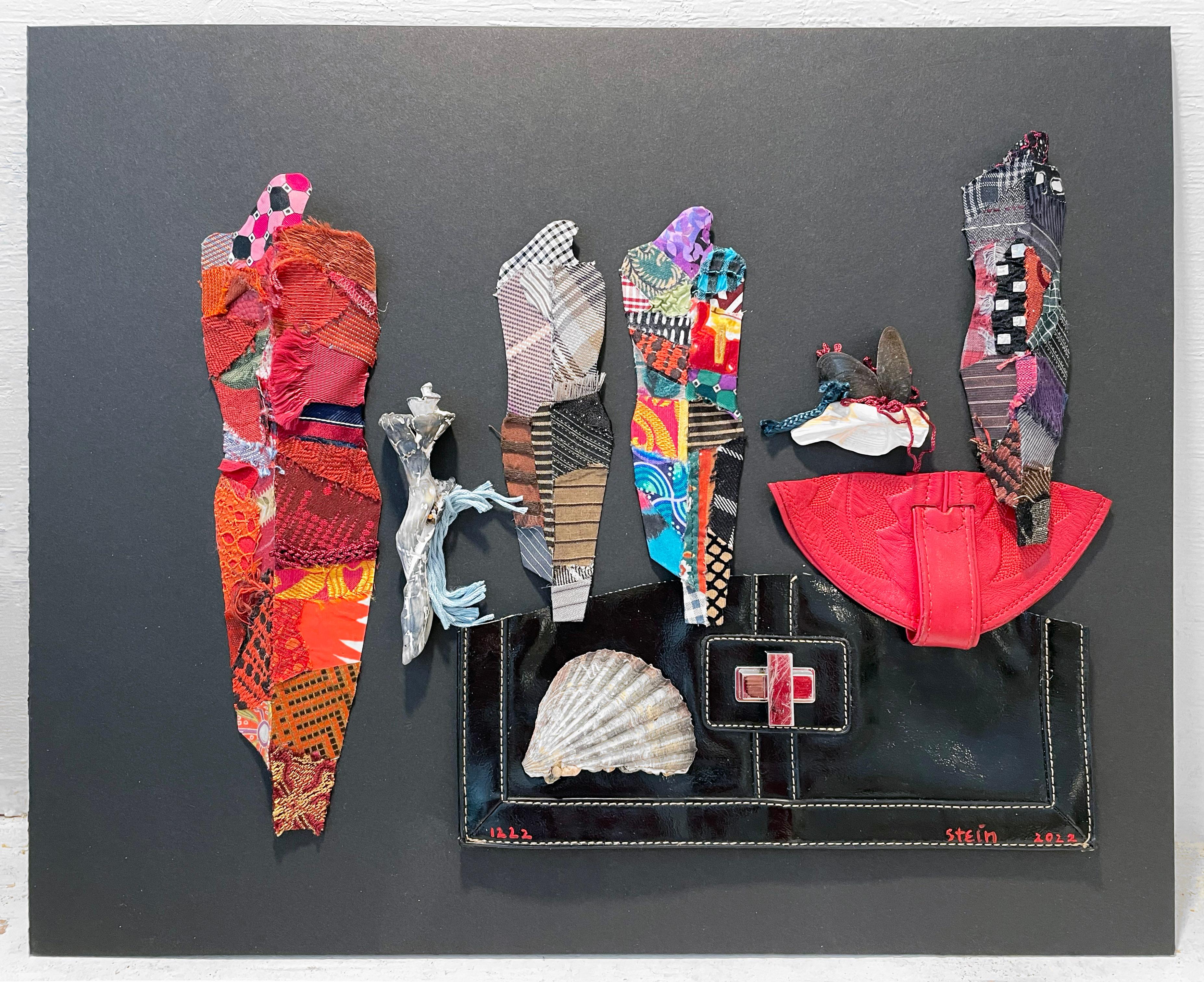 Linda Stein, 1222 - Arte contemporáneo 3D Collage escultórico de tela de técnica mixta