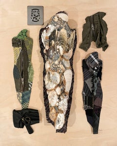 Linda Stein, 1225 - Arte contemporáneo 3D Collage escultórico de tela de técnica mixta