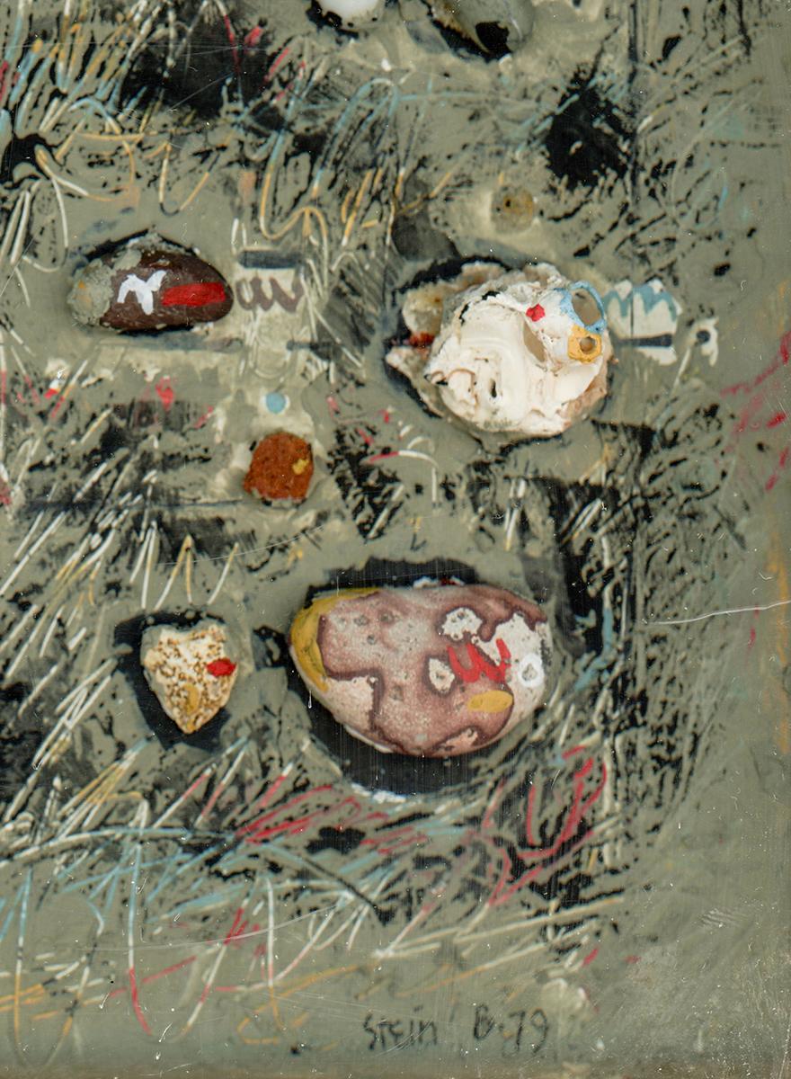 Mixed media, acrylic, shells, sculptural painting - Letter to an Archeologist 20 For Sale 2