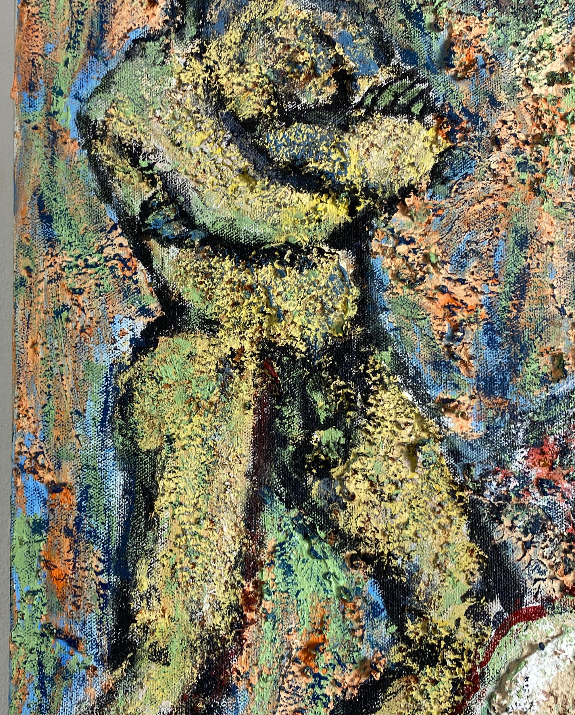 Acrylique sur toile, colorée, figurative, peinture d'un nu et modèle 362.004 en vente 2