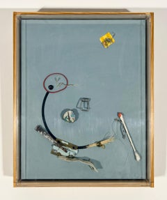Feminist Acrylic/Collage Colorful Painting - Clothespin Coil and Friends 27
