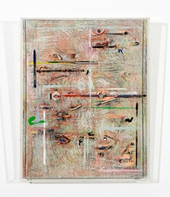 Feminist Acrylic/Collage Colorful Painting - Textural Letter in Earth Tones 23