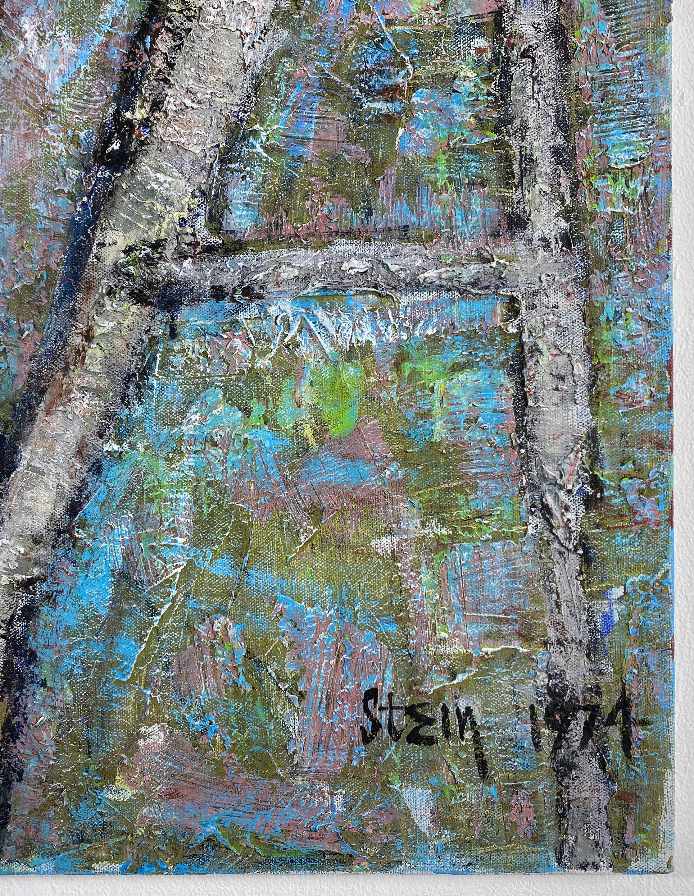 Linda, Stein, Künstlerin und Modell 362.005 - Signiert, Acryl auf Leinwand, Buntes figuratives Gemälde 

Linda Steins Künstler- und Modellserie sind frühe Gemälde, die in den 1970er Jahren entstanden sind. Sie
zeigen die frühen Versuche des