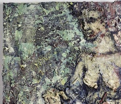 Peinture colorée sur toile, signée, artiste et modèle 362.001