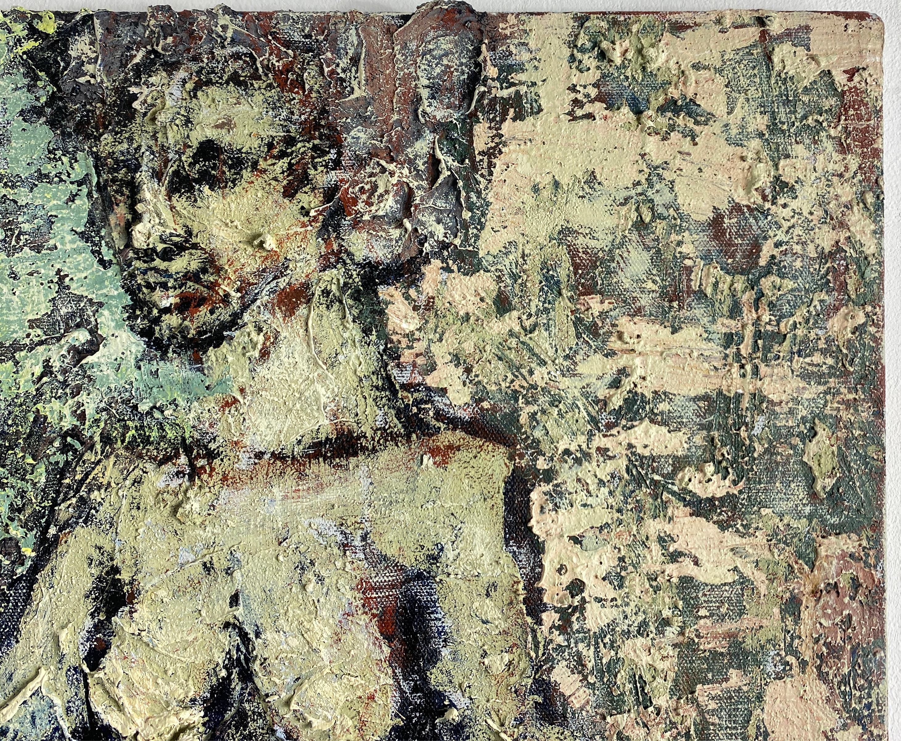 Peinture colorée sur toile, signée, artiste et modèle 362.001 - Contemporain Painting par Linda Stein