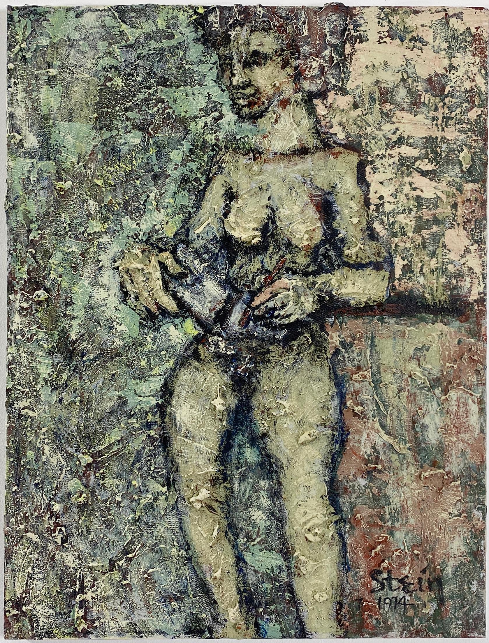 Peinture colorée sur toile, signée, artiste et modèle 362.001