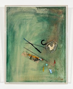 Signed Feminist Acrylic and Collage Colorful Painting - Champagne Talk 21