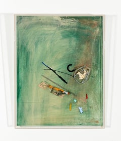 Signed Feminist Acrylic and Collage Colorful Painting - Champagne Talk 21