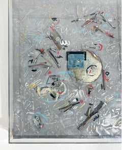 Signed Feminist Acrylic and Collage Colorful Painting - Puddle 47