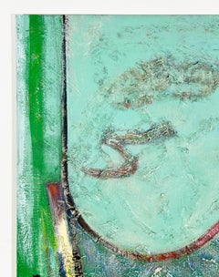 Signed Feminist Acrylic on Canvas Colorful Painting - Spatial Curves 18