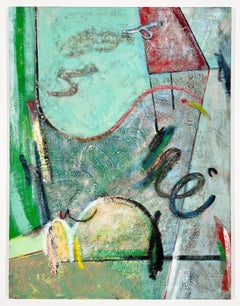 Signed Feminist Acrylic on Canvas Colorful Painting - Spatial Curves 18