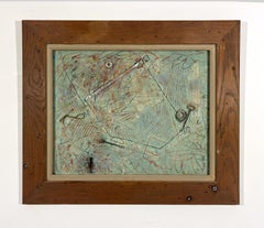 Signed Feminist Acrylic on Canvas Colorful Painting - Subdued Intaglio 12