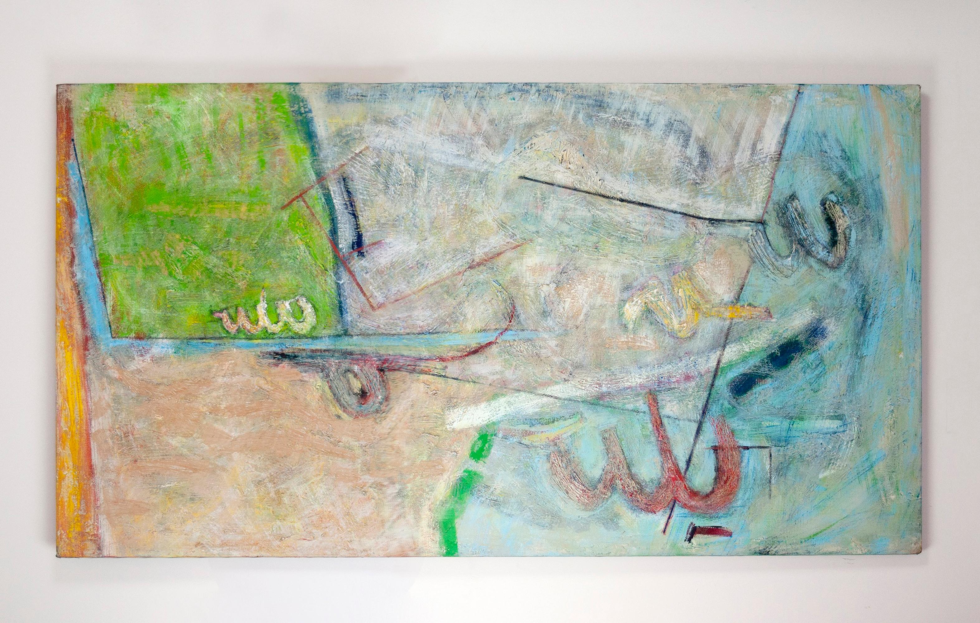 Signed Feminist Acrylic on Canvas Colorful Painting - View from Above 16