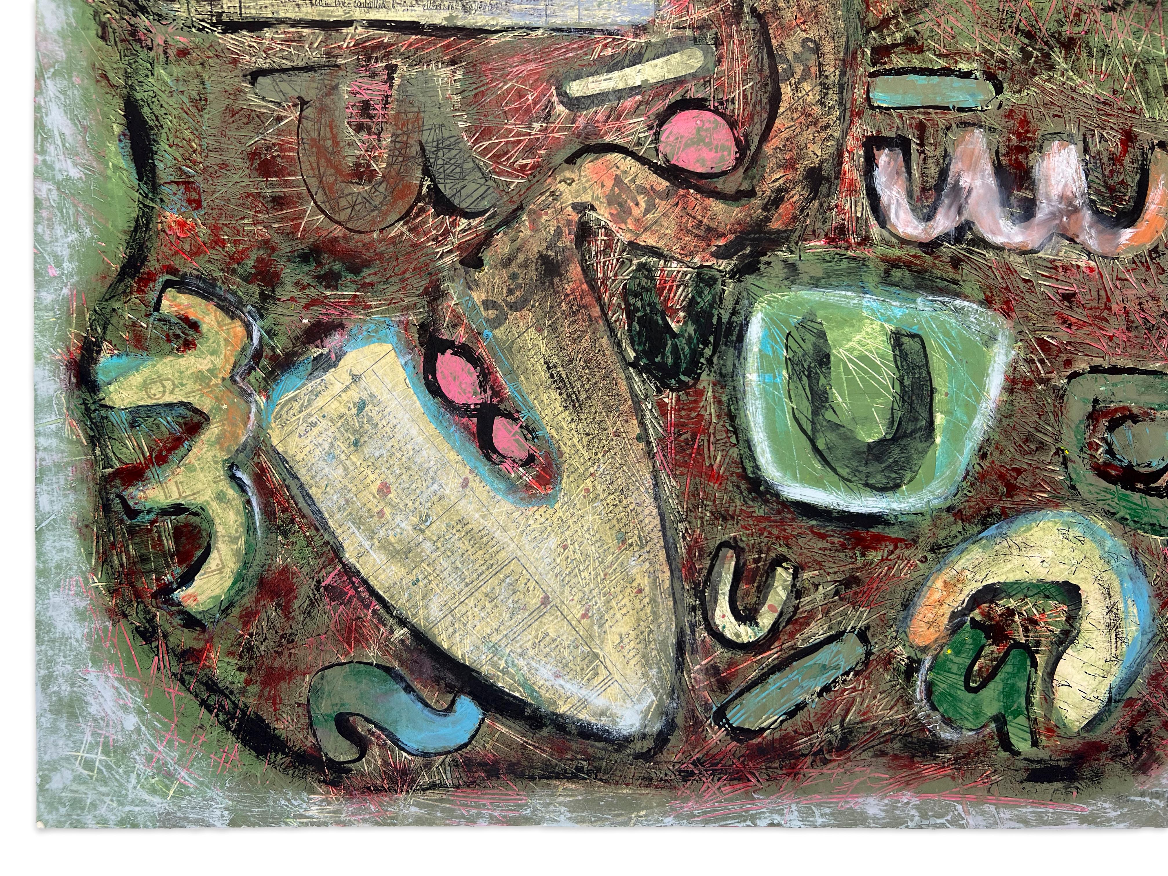 Signed Feminist LGBTQ+ Acrylic on Board Painting - Before the Computer 121 For Sale 2