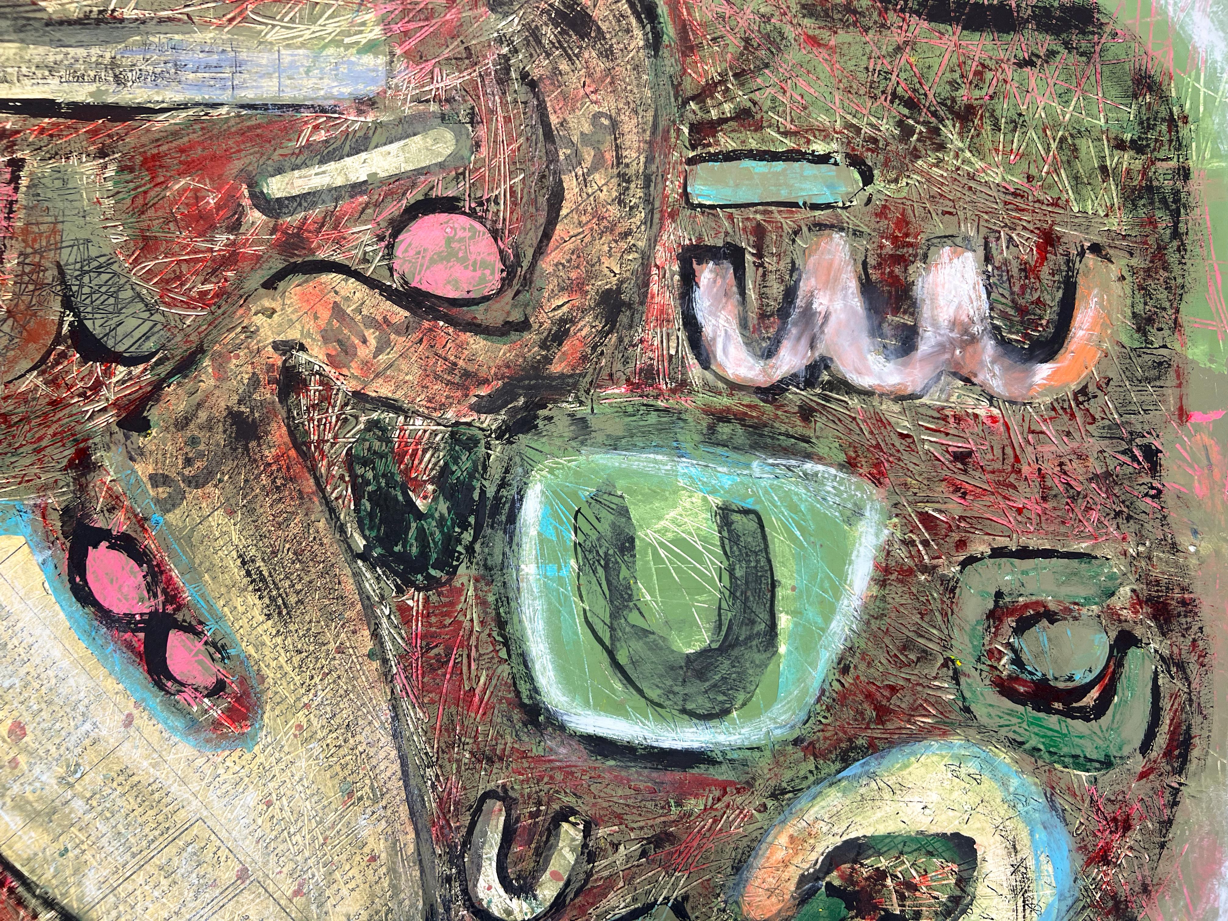 Signed Feminist LGBTQ+ Acrylic on Board Painting - Before the Computer 121 For Sale 4