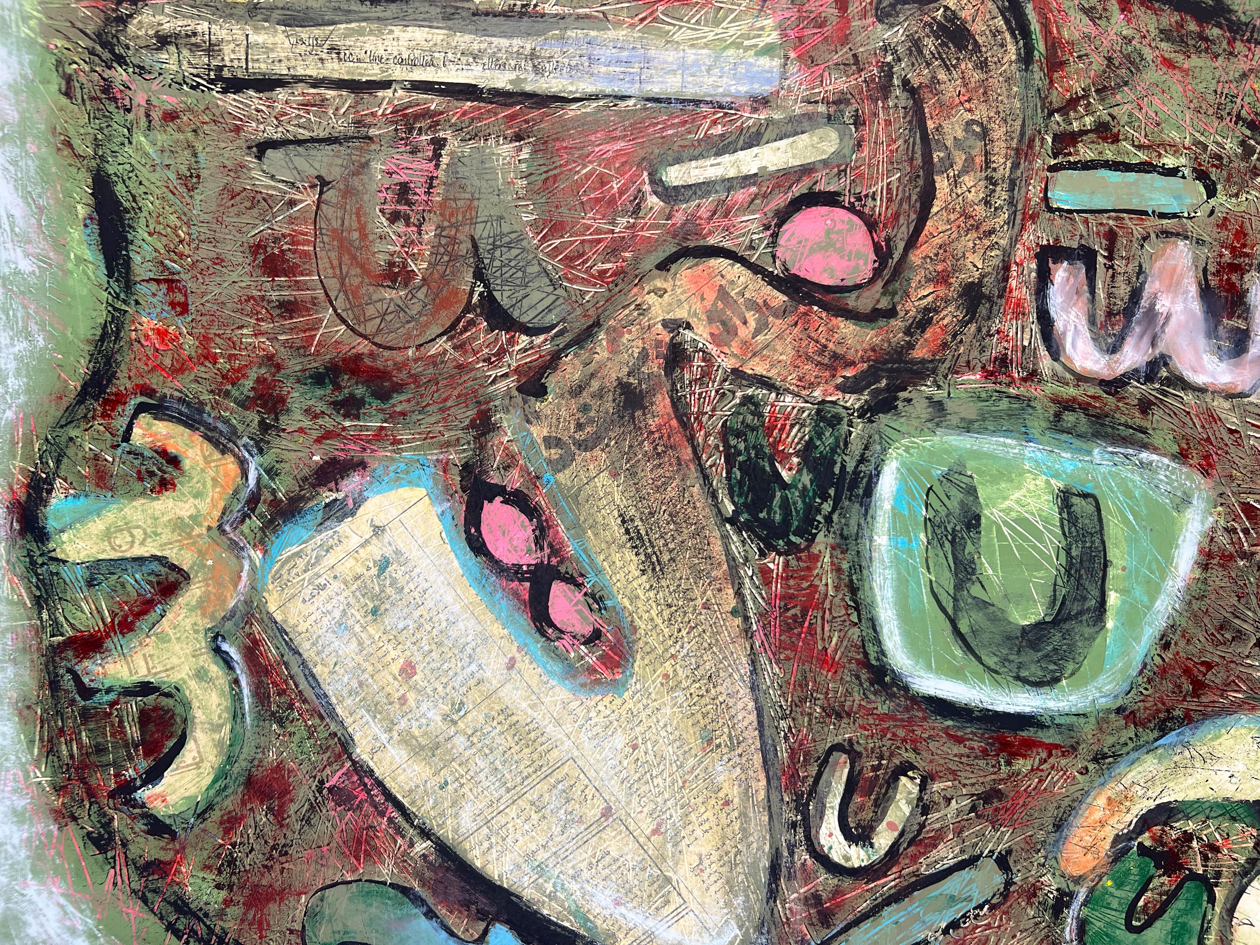 Signed Feminist LGBTQ+ Acrylic on Board Painting - Before the Computer 121 For Sale 5