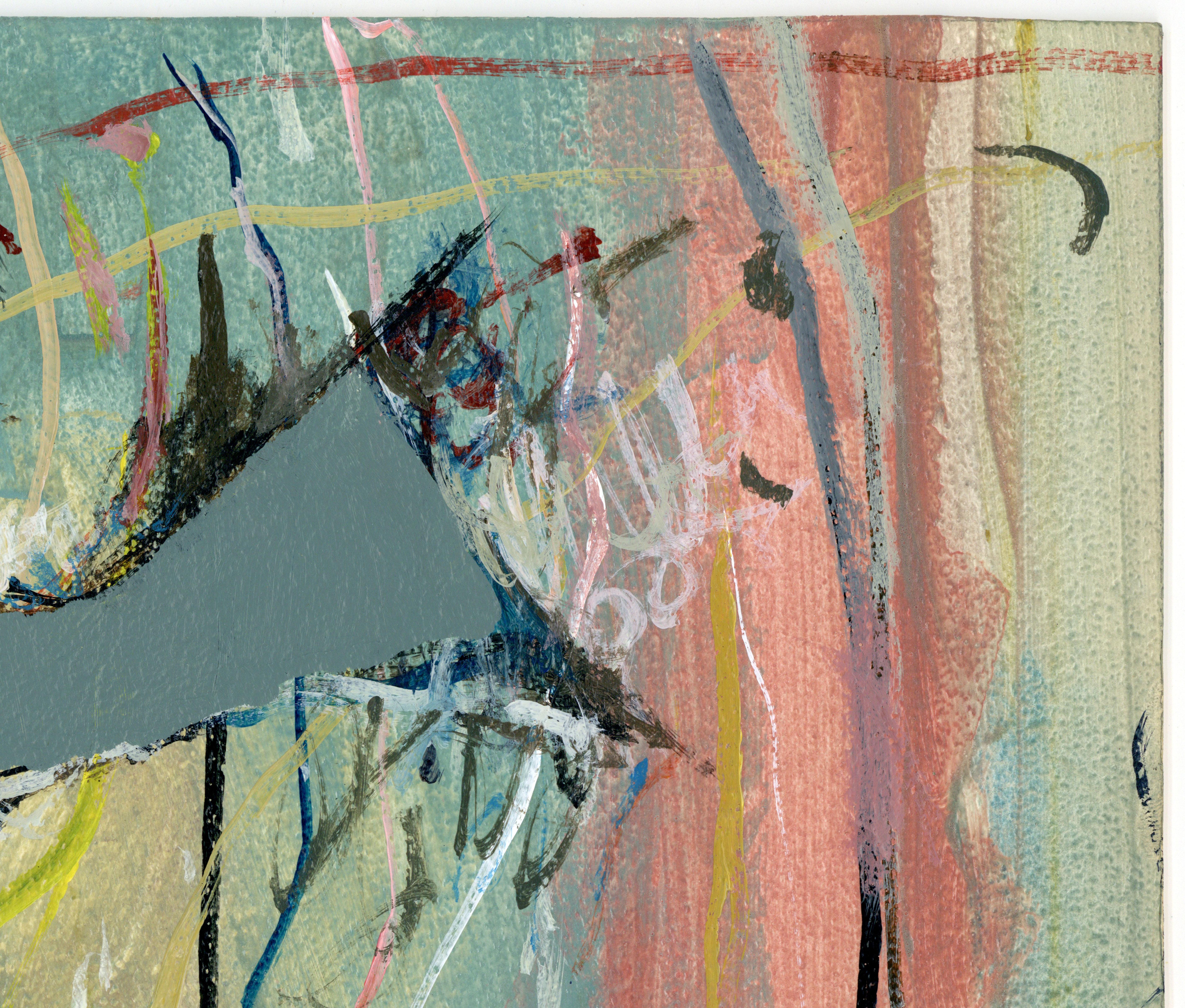 Pittura acrilica su tavola firmata Feminist LGBTQ+ - Profilo Paesaggio 438.013 - Portrait Painting Grigio di Linda Stein