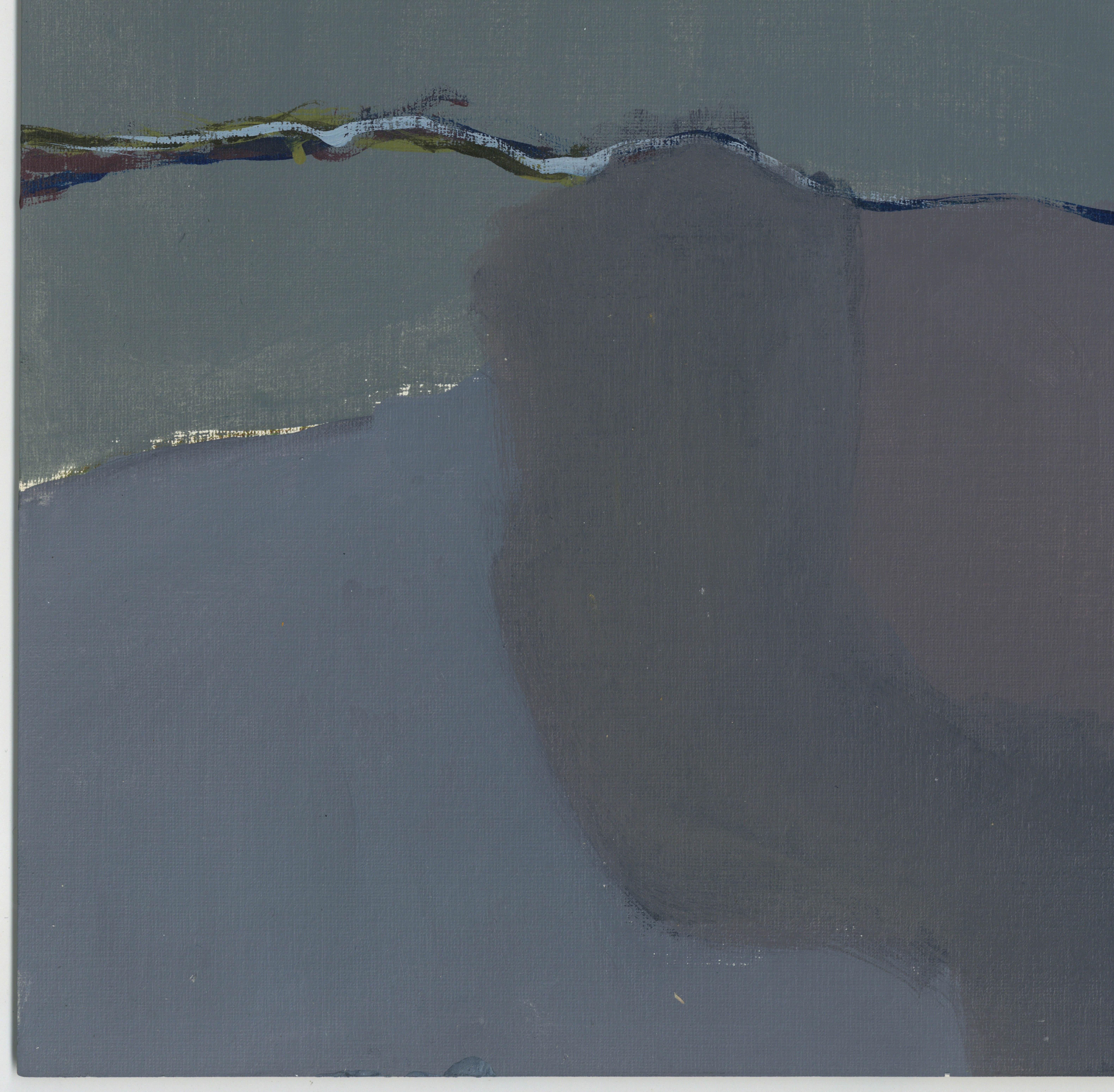 Pittura acrilica su tavola firmata Feminist LGBTQ+ - Profilo Paesaggio 438.014 - Portrait Painting Grigio di Linda Stein