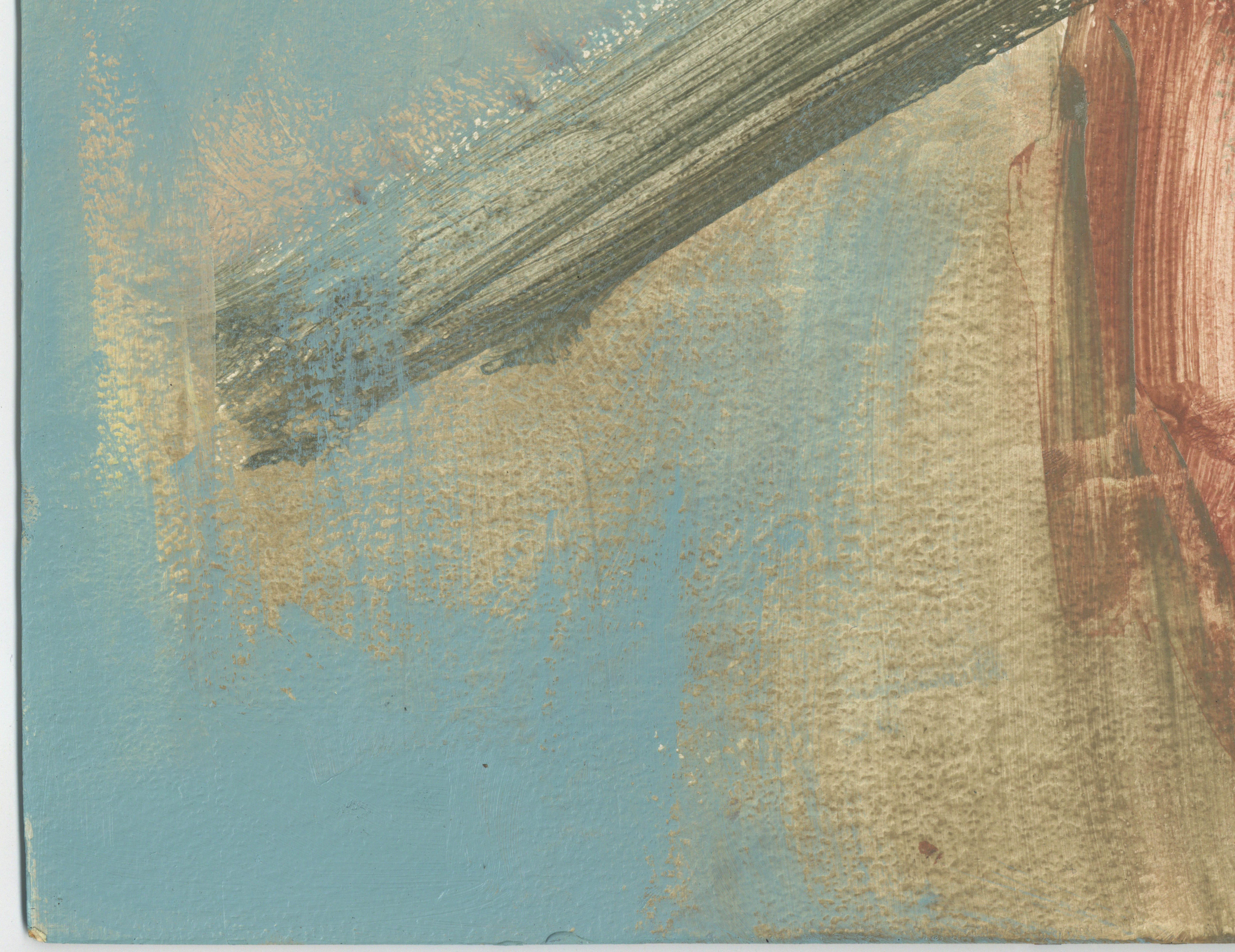 Pintura acrílica sobre tabla feminista LGBTQ+ firmada - Paisaje de perfil 438.015 - Figurative Painting Gris de Linda Stein