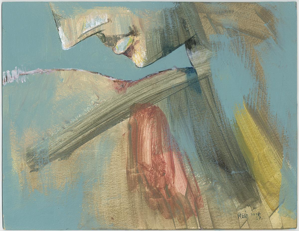 Figurative Painting de Linda Stein - Pintura acrílica sobre tabla feminista LGBTQ+ firmada - Paisaje de perfil 438.015