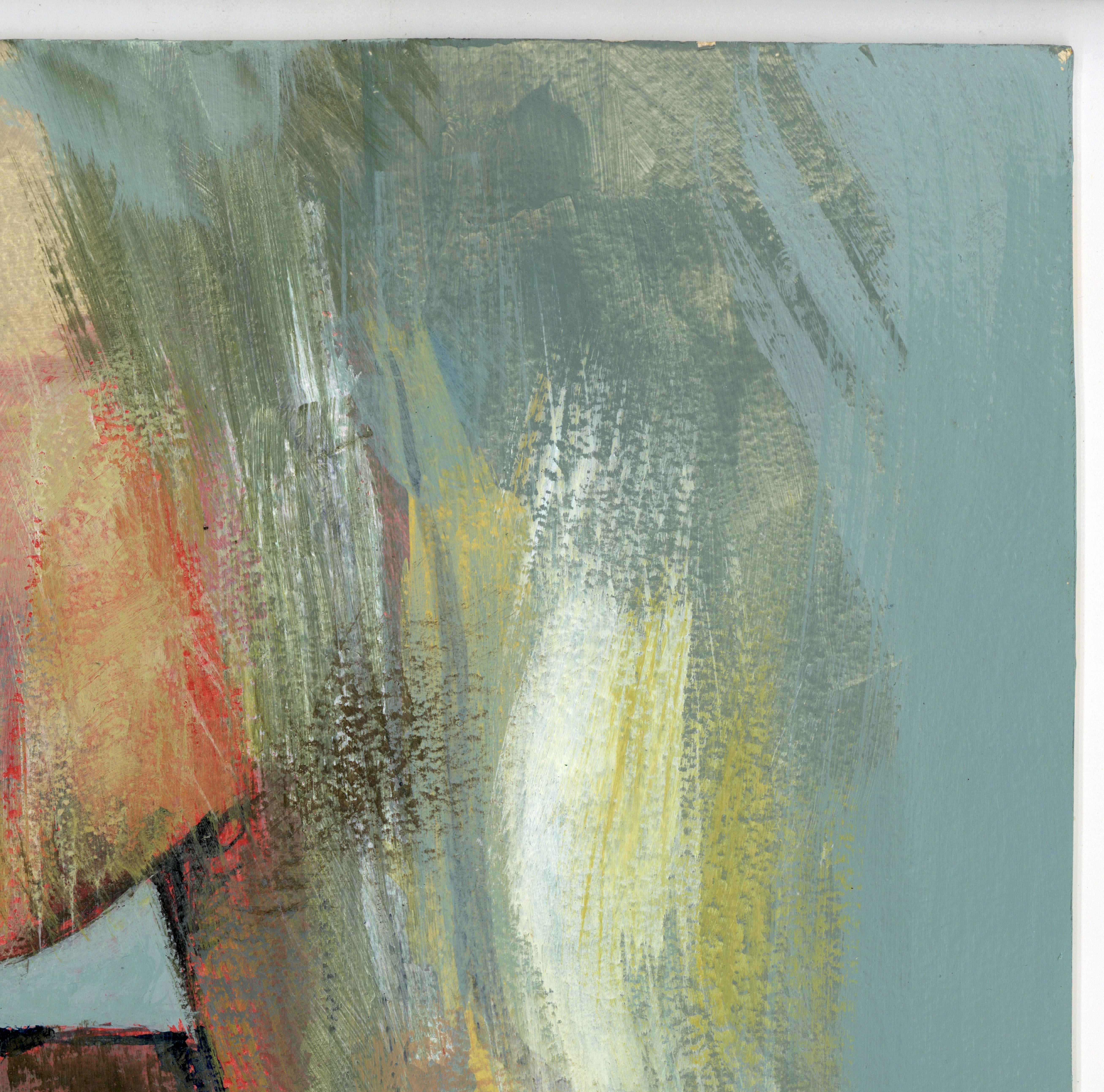 Peinture acrylique sur panneau « Feminist LGBTQ+ » signée, paysage de profil 438.016 - Gris Figurative Painting par Linda Stein
