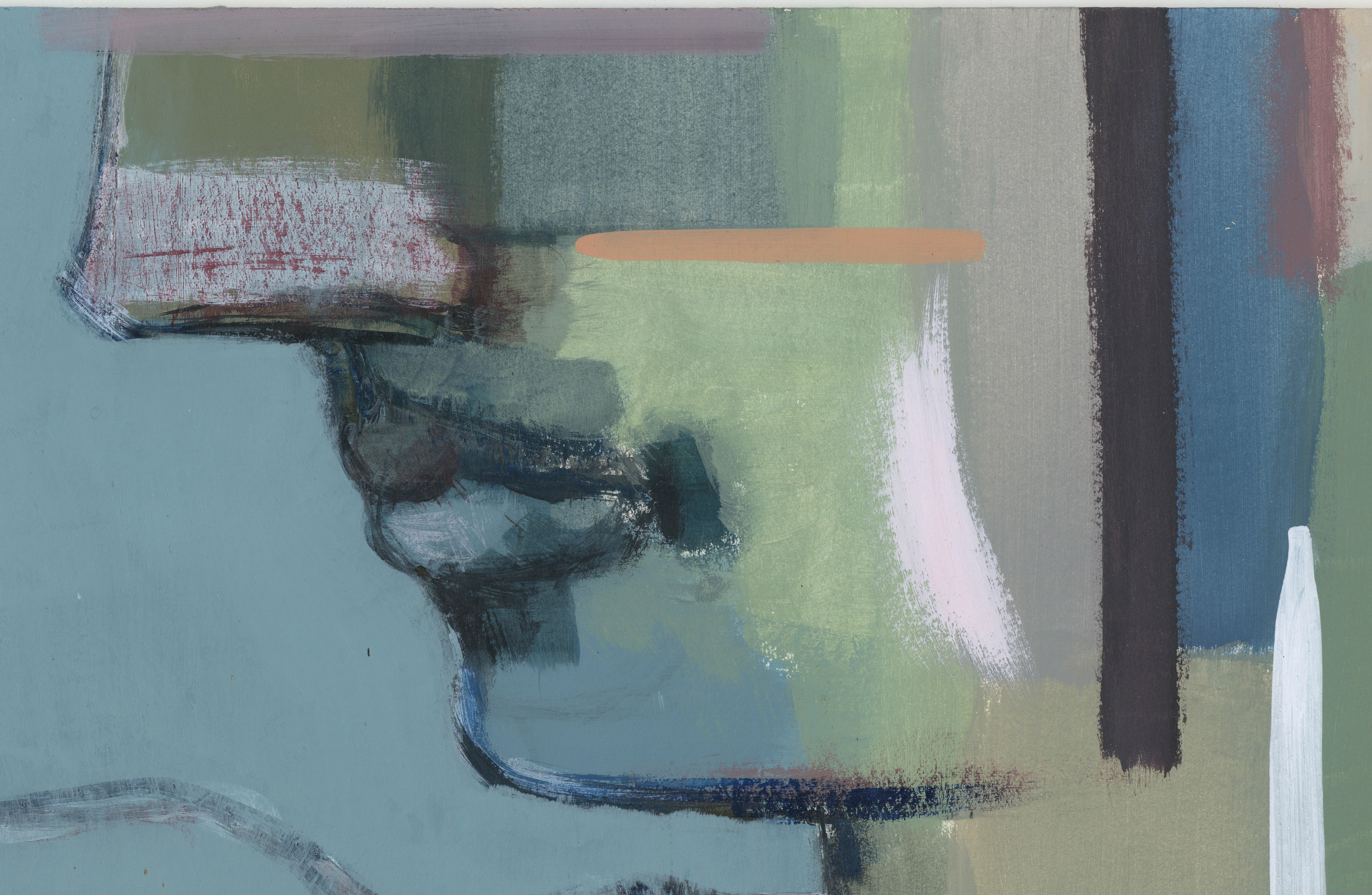 Peinture acrylique sur panneau « Feminist LGBTQ+ » signée, paysage de profil 438.017 - Painting de Linda Stein