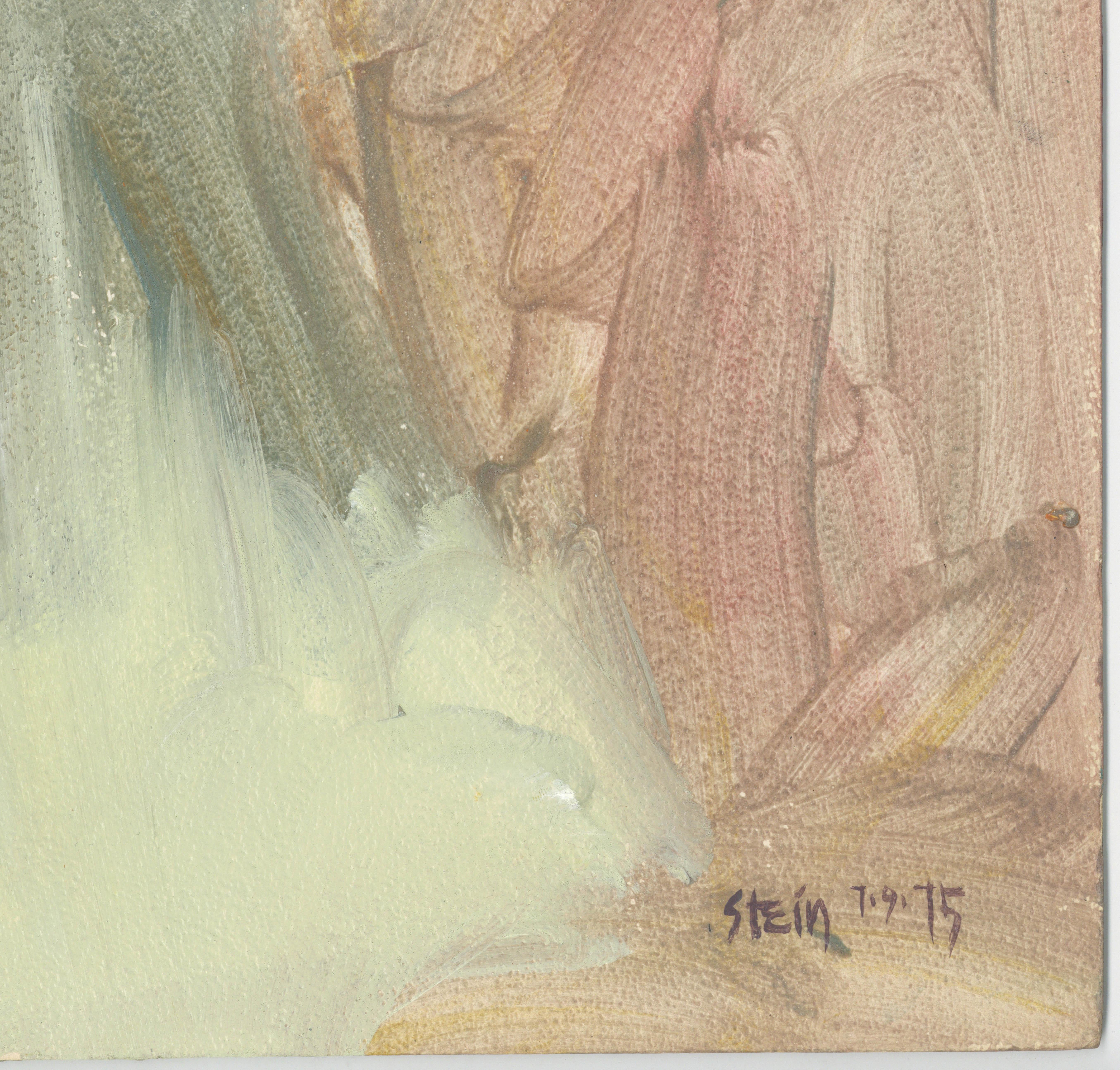 Pintura acrílica sobre tabla feminista LGBTQ+ firmada - Paisaje de perfil 438.020 - Painting Feminista de Linda Stein