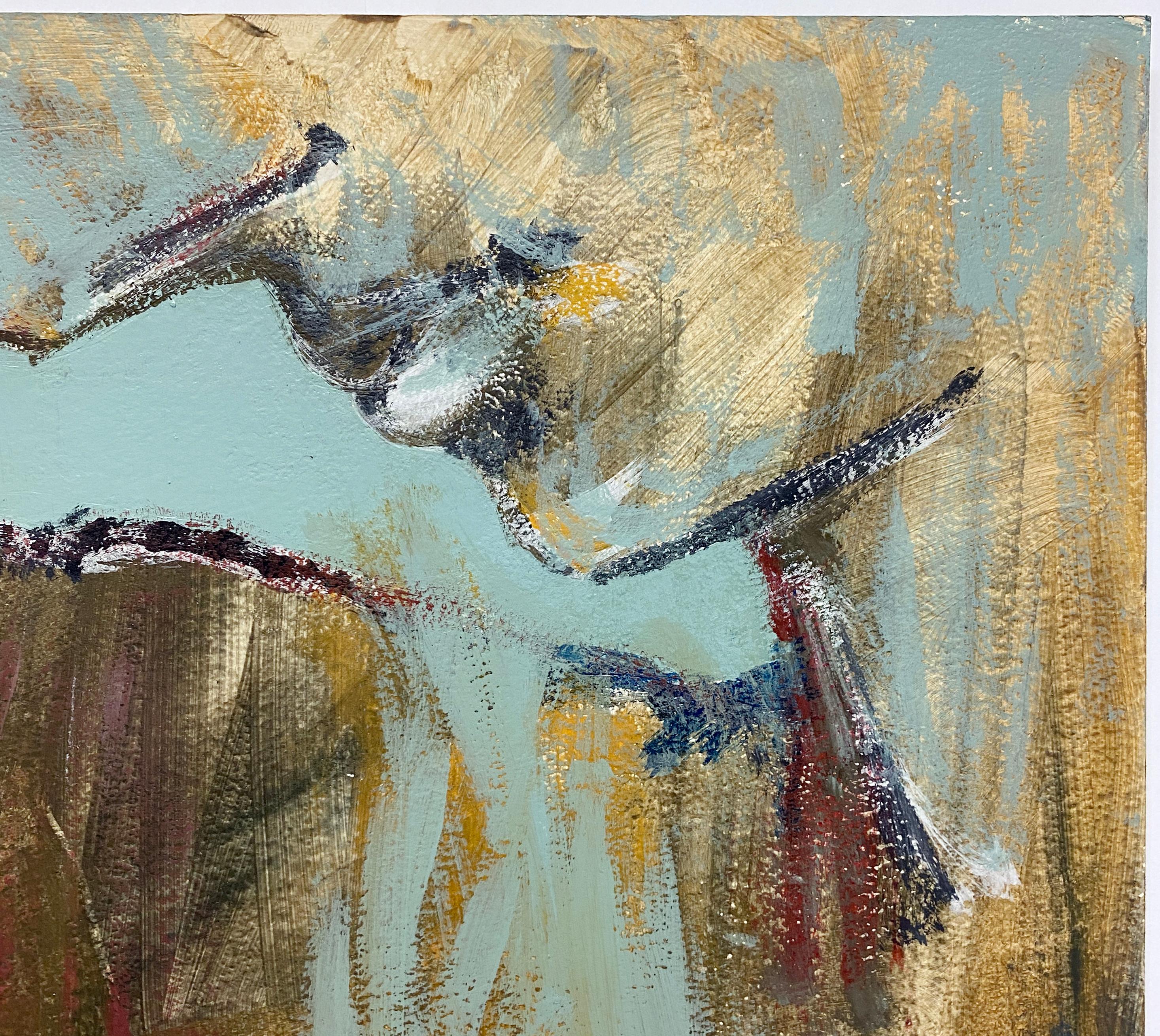 Pintura acrílica sobre tabla feminista LGBTQ+ firmada - Paisaje de perfil 438.030 - Painting de Linda Stein