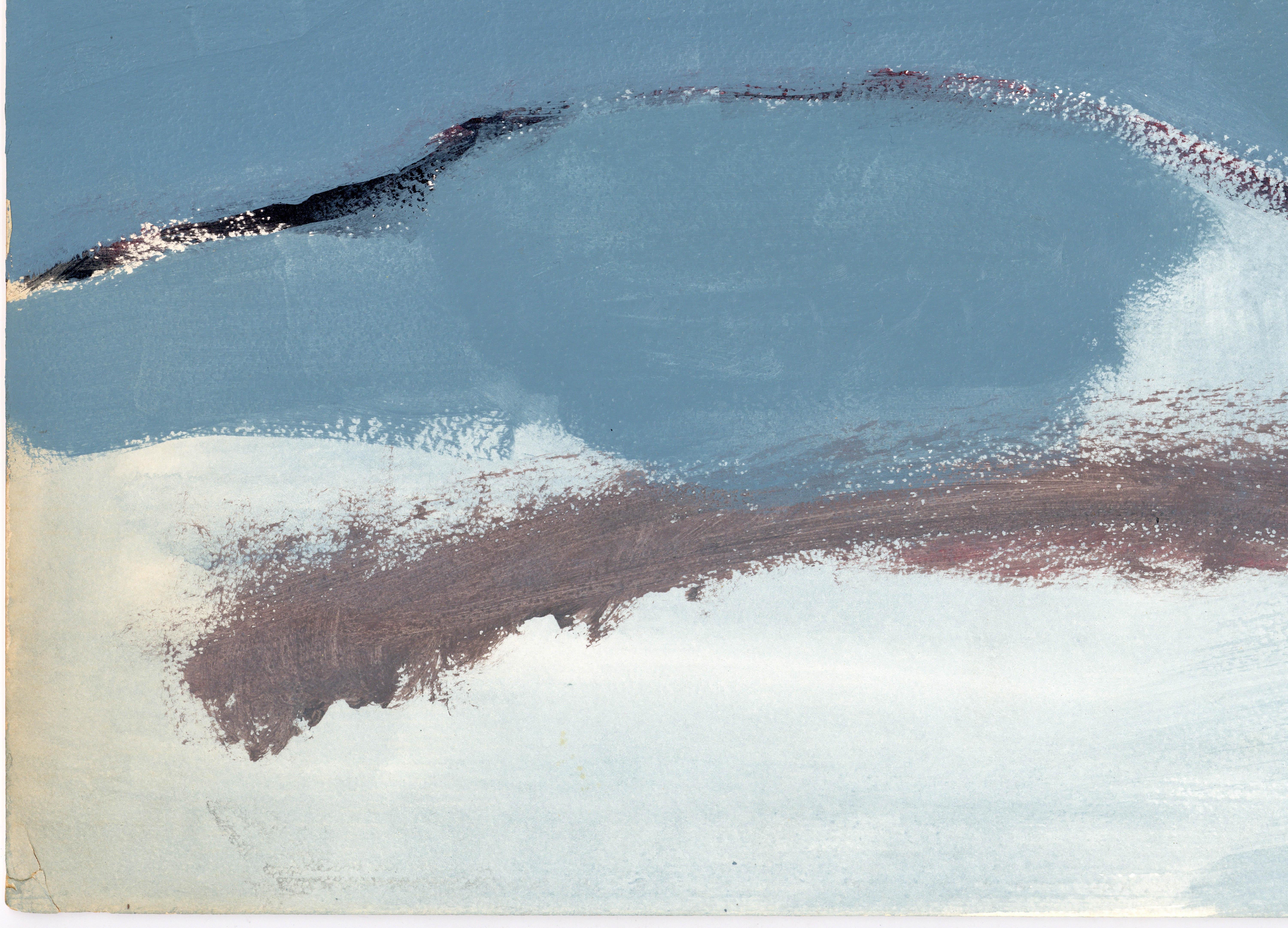 Peinture acrylique sur panneau « Feminist LGBTQ+ » signée, paysage de profil 438.039 - Gris Portrait Painting par Linda Stein