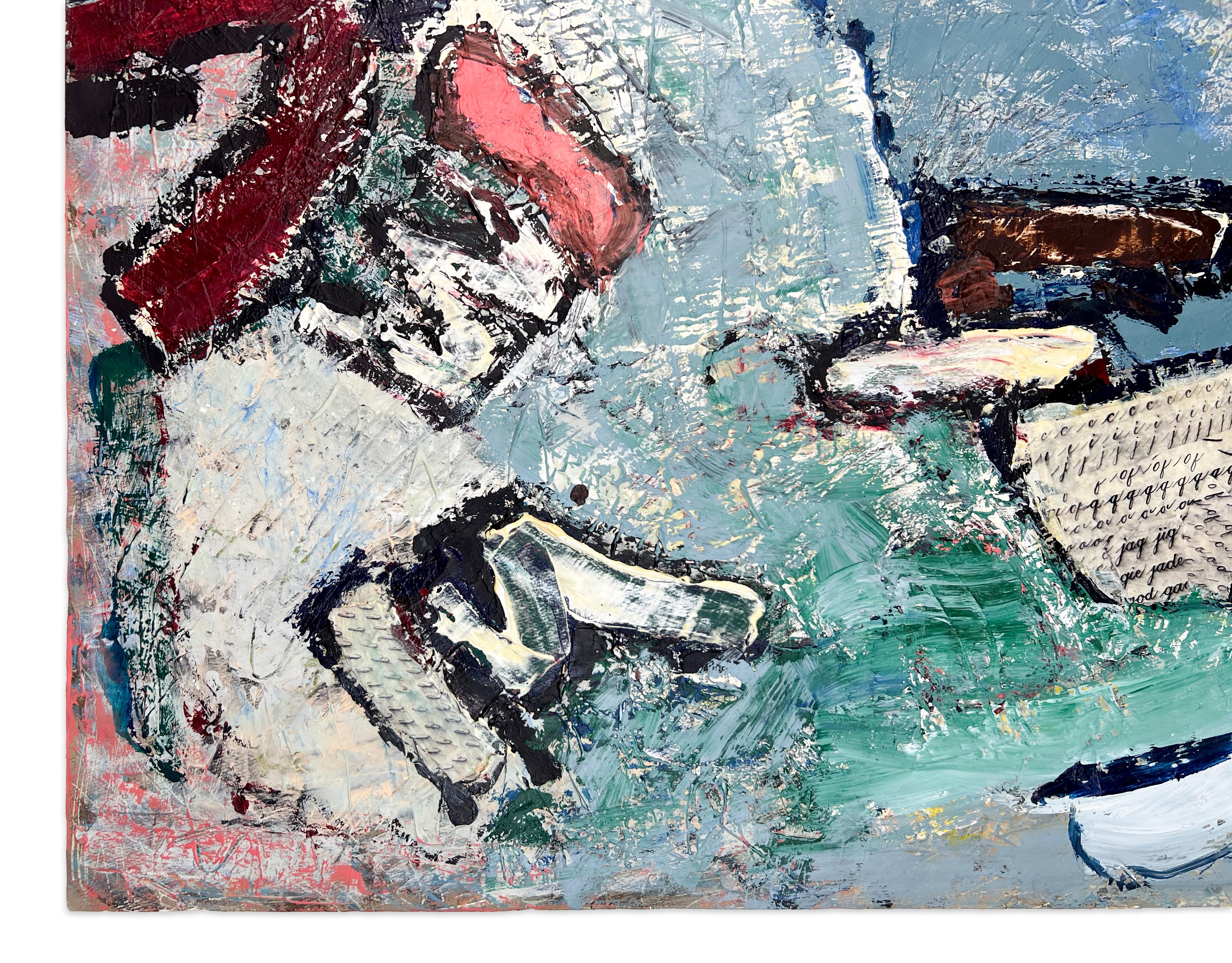 Signed Feminist LGBTQ+ Acrylic on Board Colorful Painting - Rolling Wave 127 For Sale 2