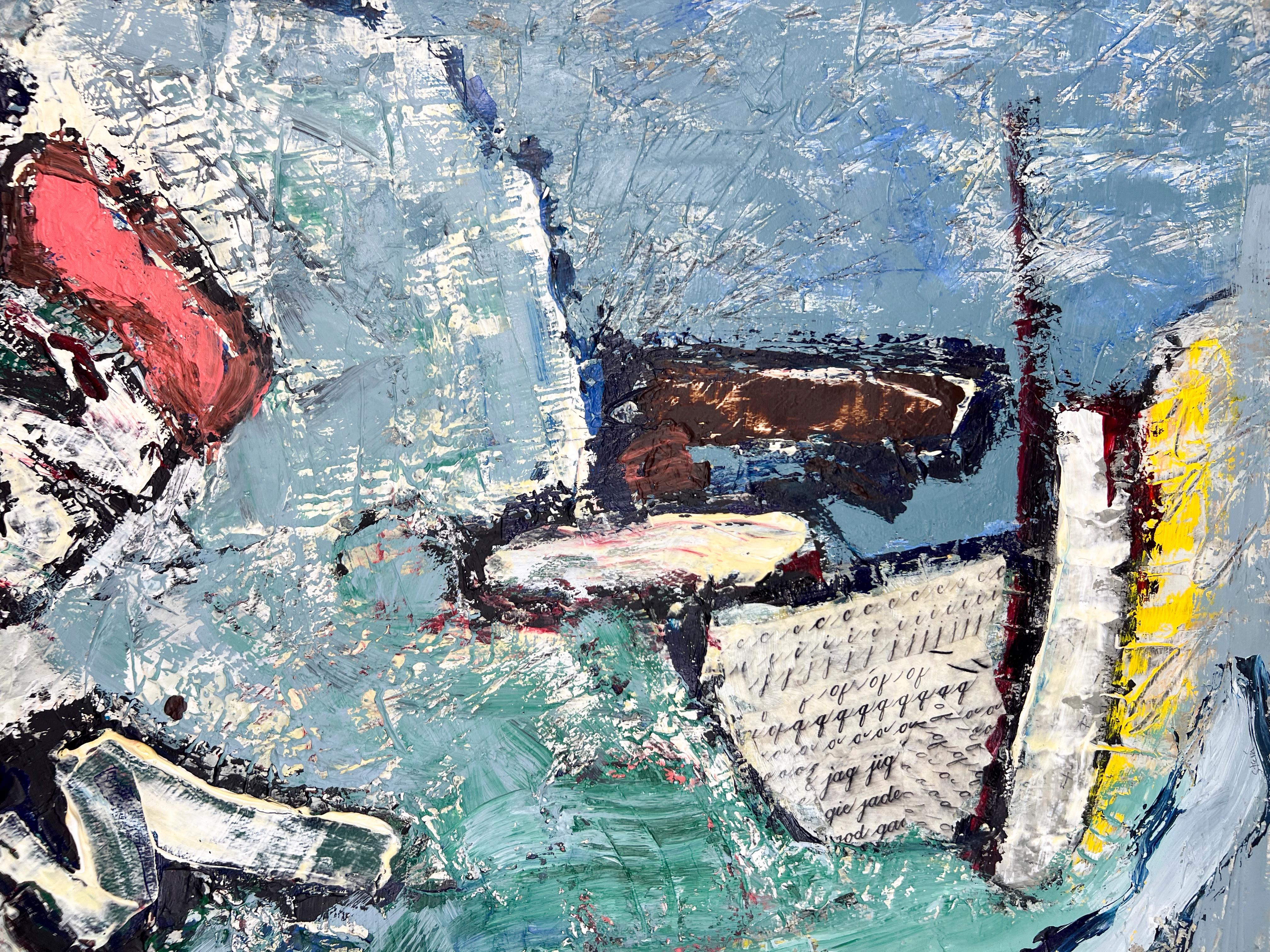 Signed Feminist LGBTQ+ Acrylic on Board Colorful Painting - Rolling Wave 127 For Sale 3