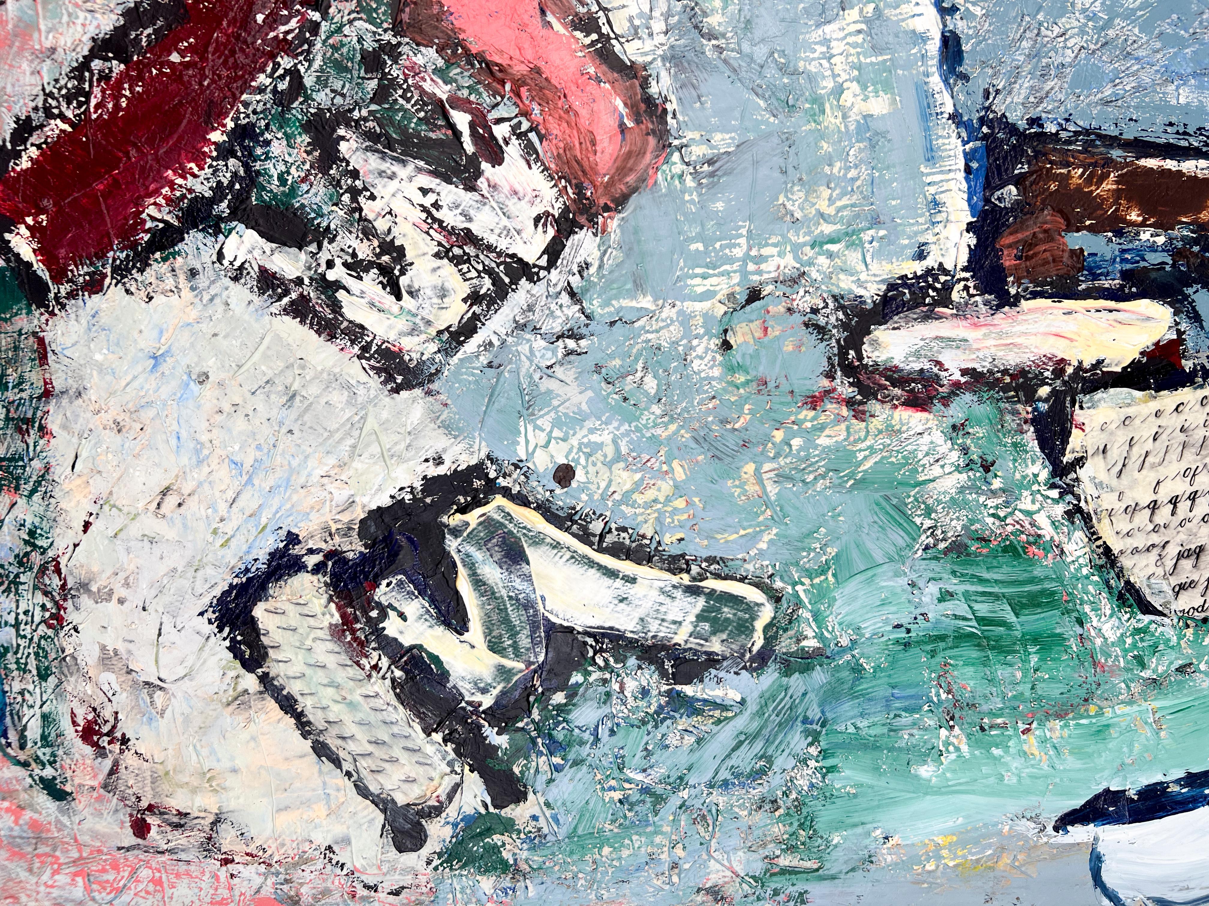 Signed Feminist LGBTQ+ Acrylic on Board Colorful Painting - Rolling Wave 127 For Sale 4