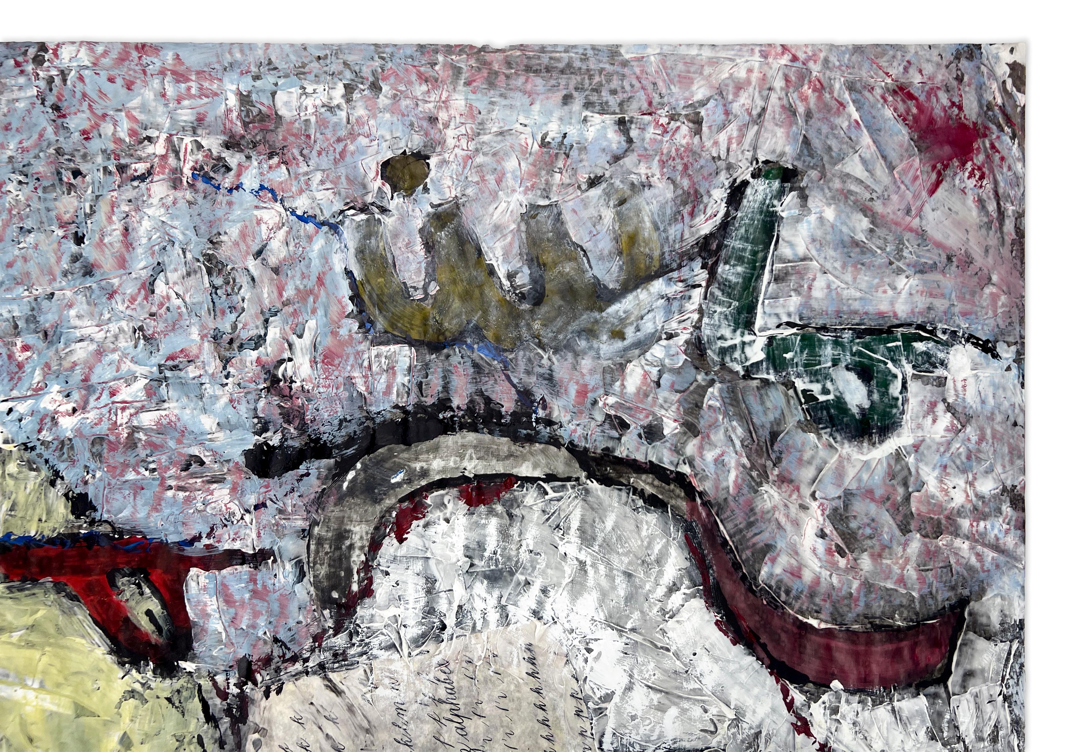 Signiert Feministische LGBTQ+ Acryl auf Karton Gemälde - Voyage Beyond 122 (Feministische Kunst), Mixed Media Art, von Linda Stein