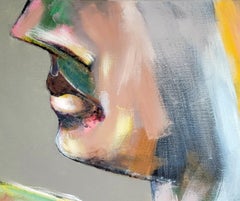 Signierte feministische LGBTQ+ Acryl auf Leinwand Gemälde - Profile Landschaft 438.045