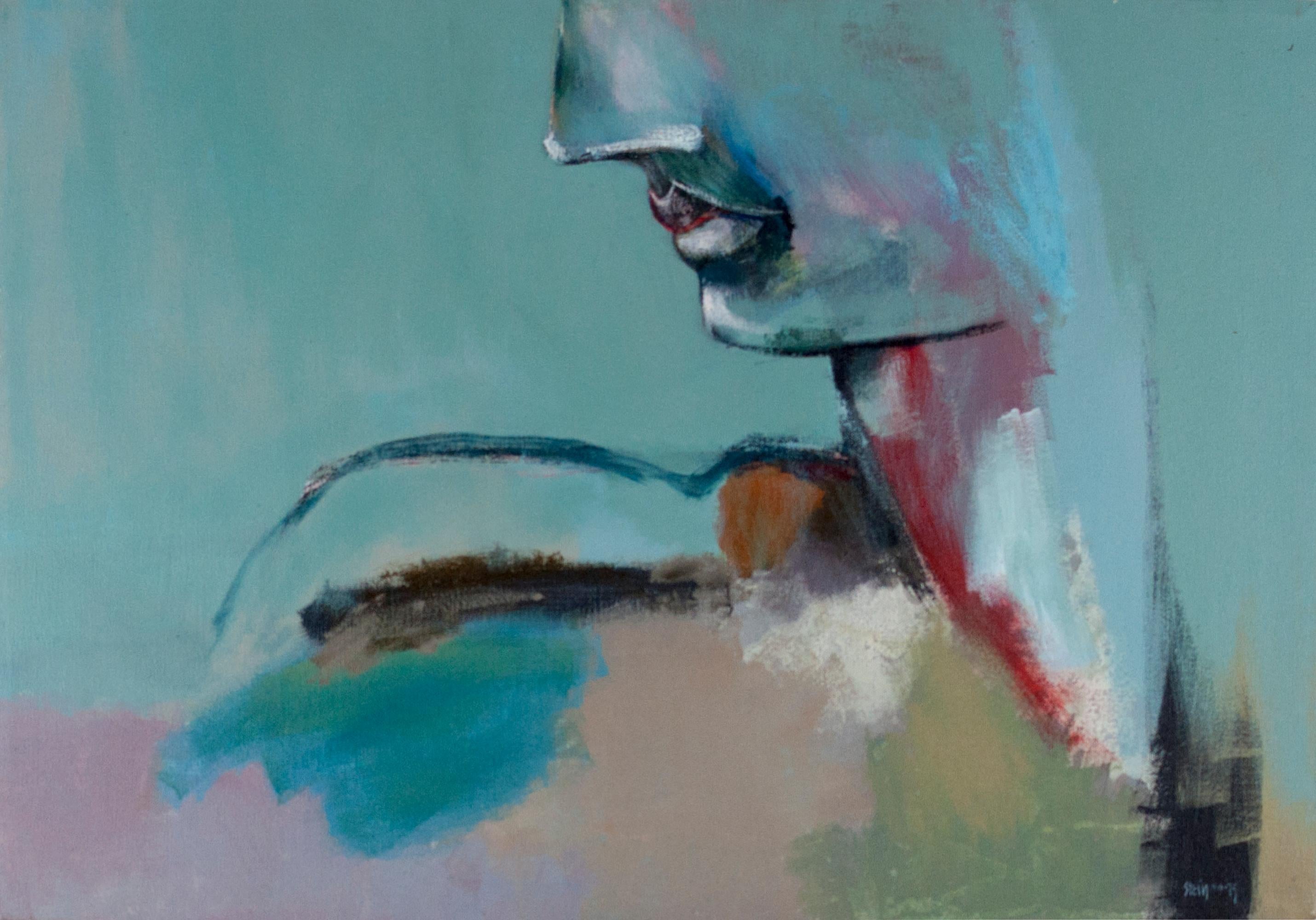 Signed Feminist LGBTQ+ Acrylic on Canvas Painting - Profile Landscape 438.046