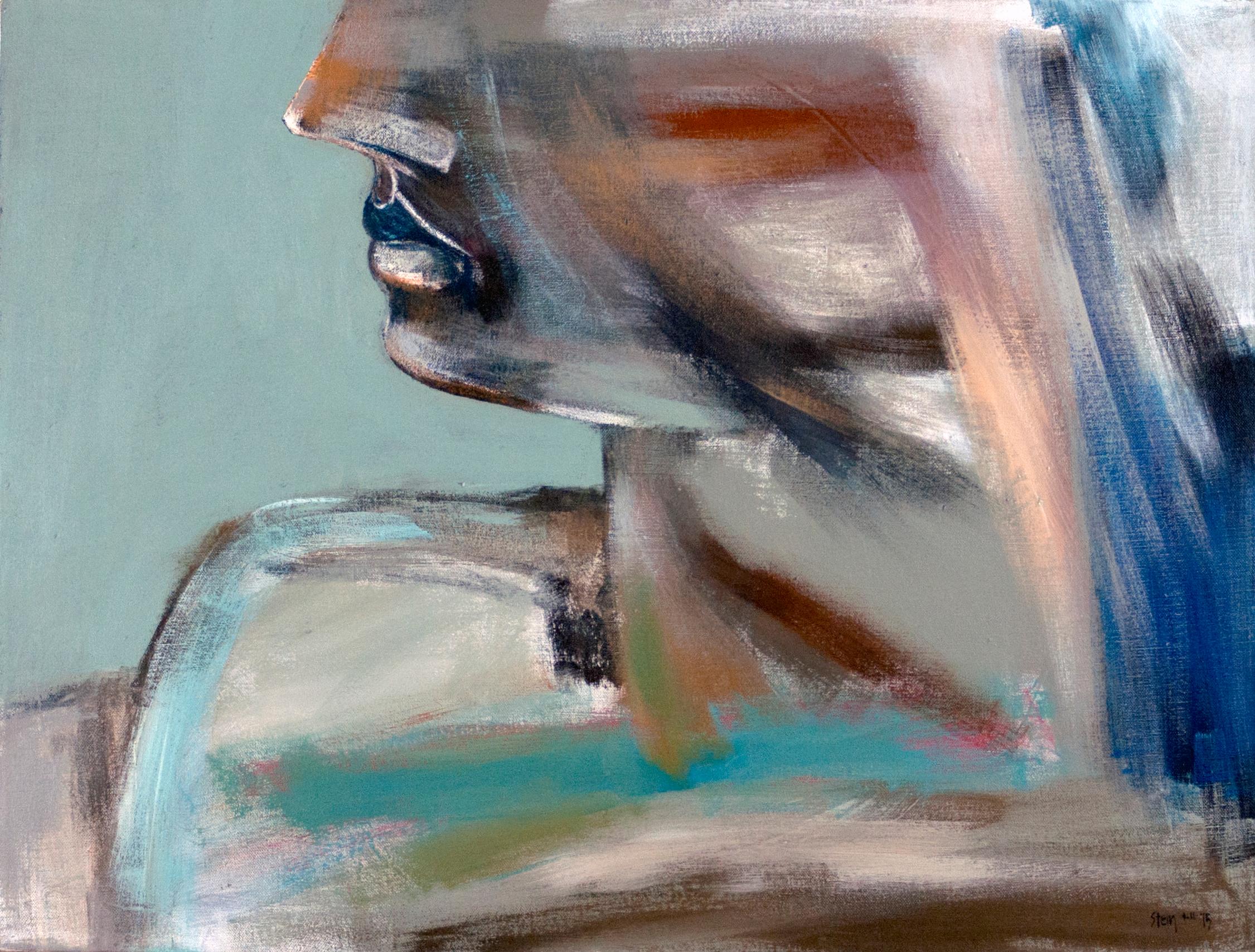 Signierte feministische LGBTQ+ Acryl auf Leinwand Gemälde - Profile Landschaft 438.051