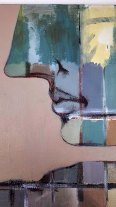 Signierte feministische LGBTQ+ Acryl auf Leinwand Gemälde - Profile Landschaft 438.054