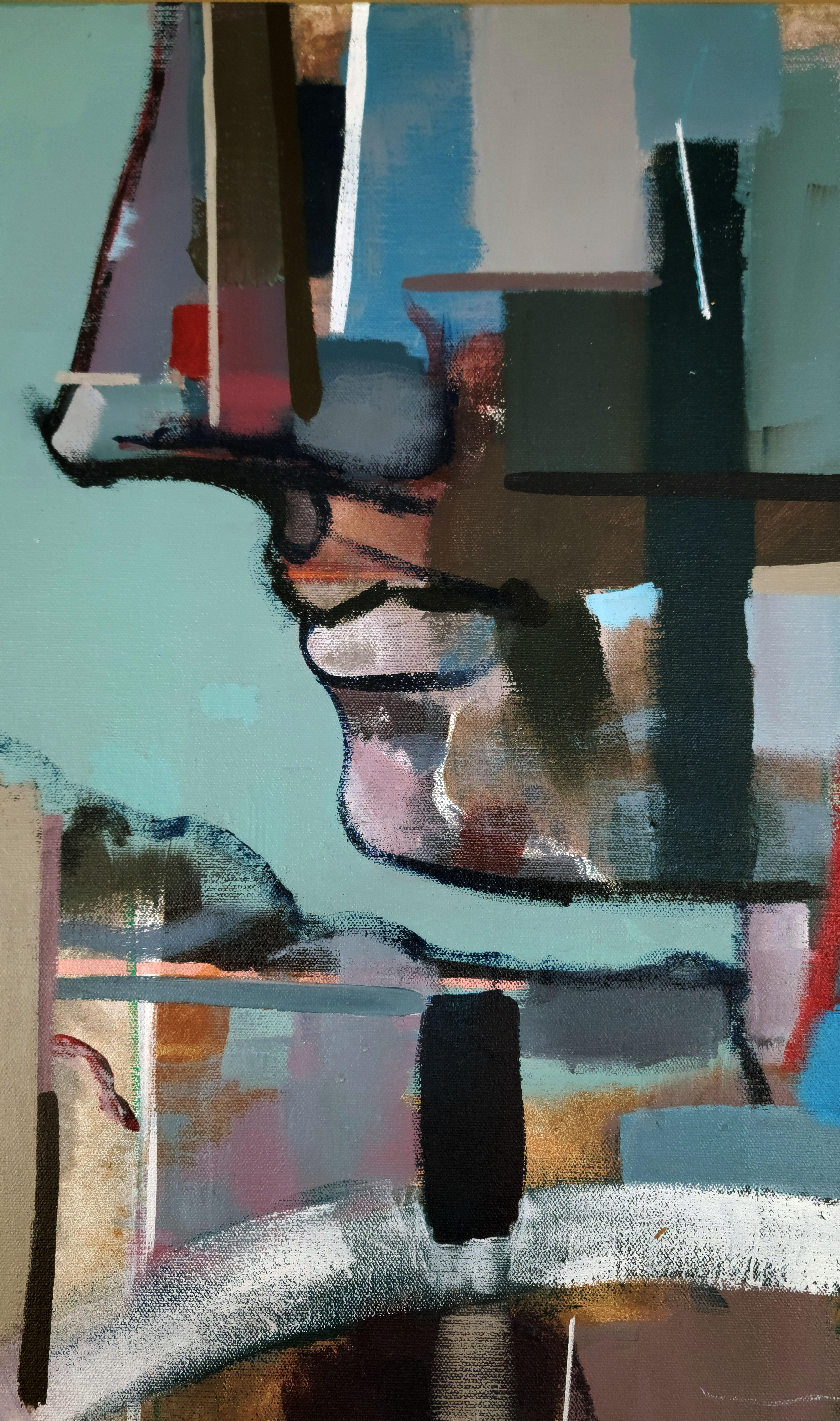 Pittura acrilica su tela firmata Feminist LGBTQ+ - Profilo Paesaggio 438.056 - Painting di Linda Stein