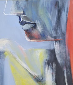 Signed Feminist LGBTQ+ Acrylic on Canvas Painting - Profile Landscape 438.058