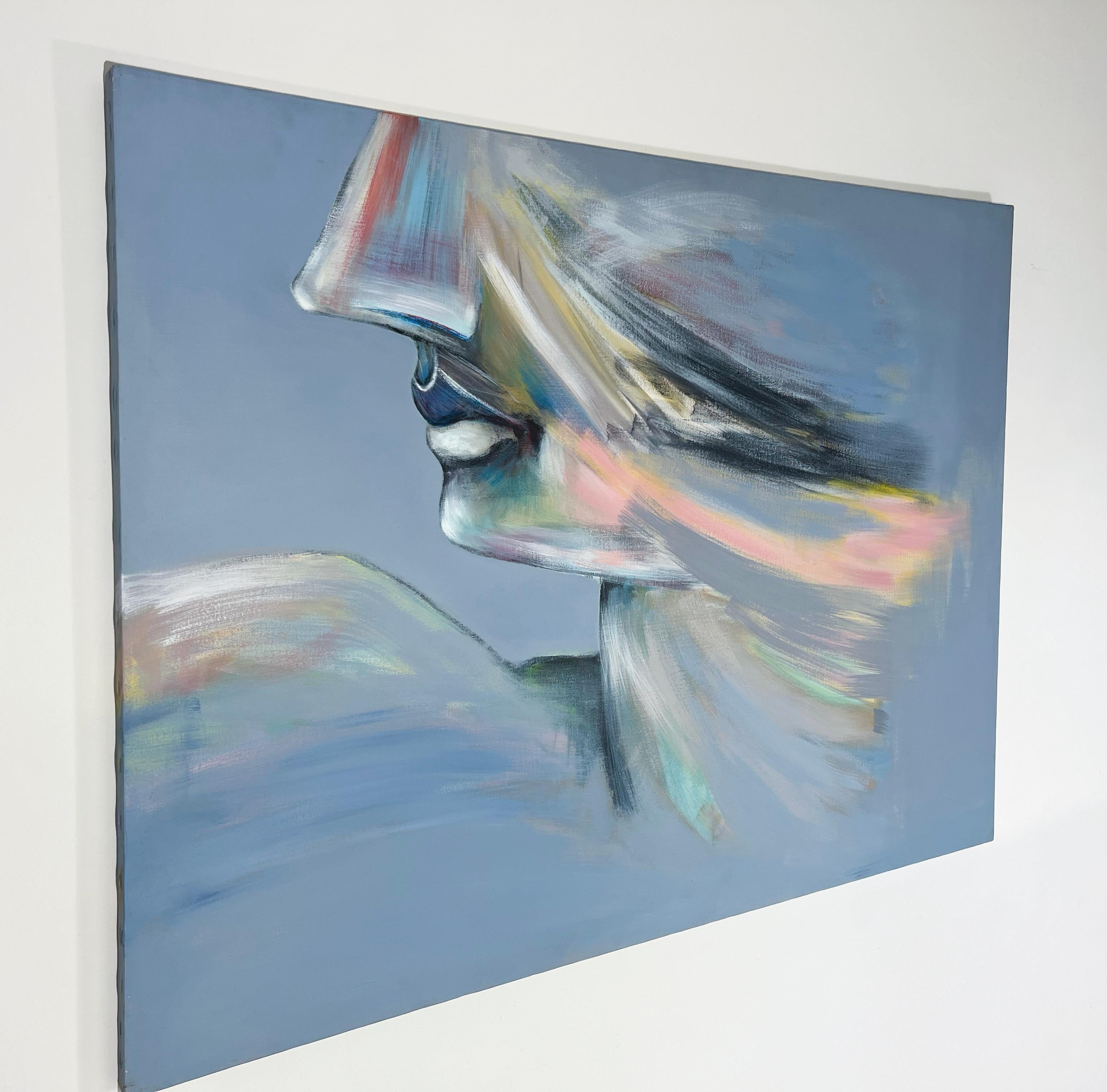 Signed Feminist LGBTQ+ Acrylic on Canvas Painting - Profile Landscape 438.075 For Sale 6