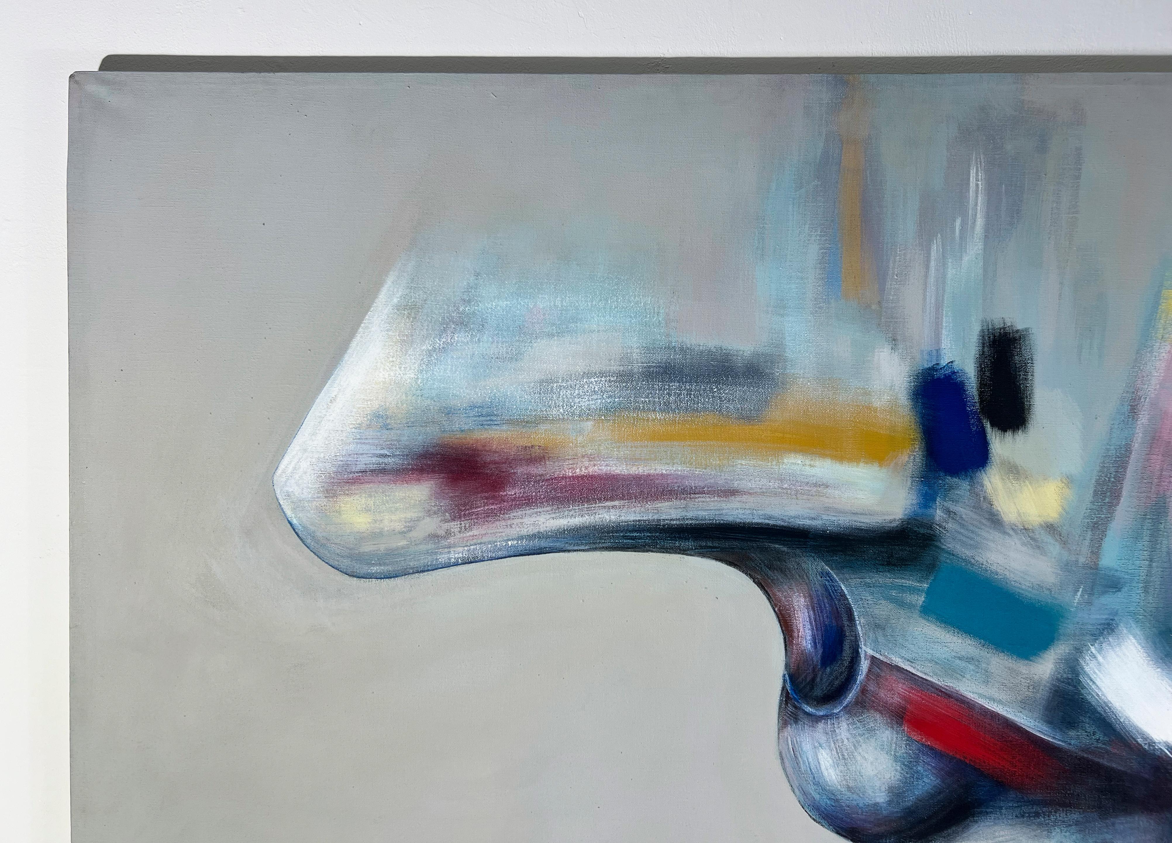 Linda Stein, Profile Landscape 438.079 - Signed Feminist LGBTQ+ Acrylic on Canvas Painting

Profile Landscape 438.079 is from Linda Stein's Profiles series--drawings, collages and paintings of facial profiles she made in the 1960s and 1970s when she