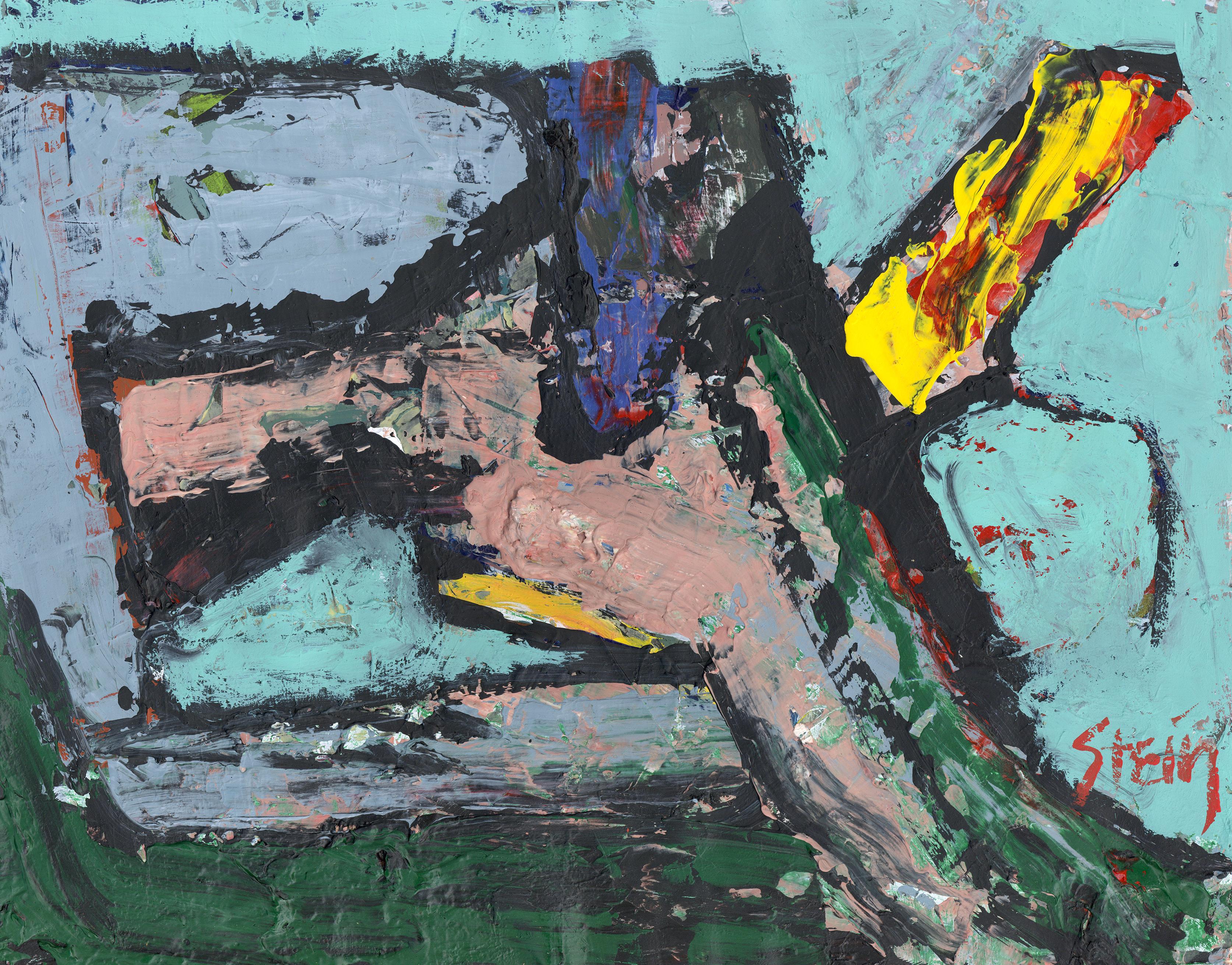 Signed Feminist LGBTQ+ Acrylic on Paper Colorful Painting - Missive 343.001