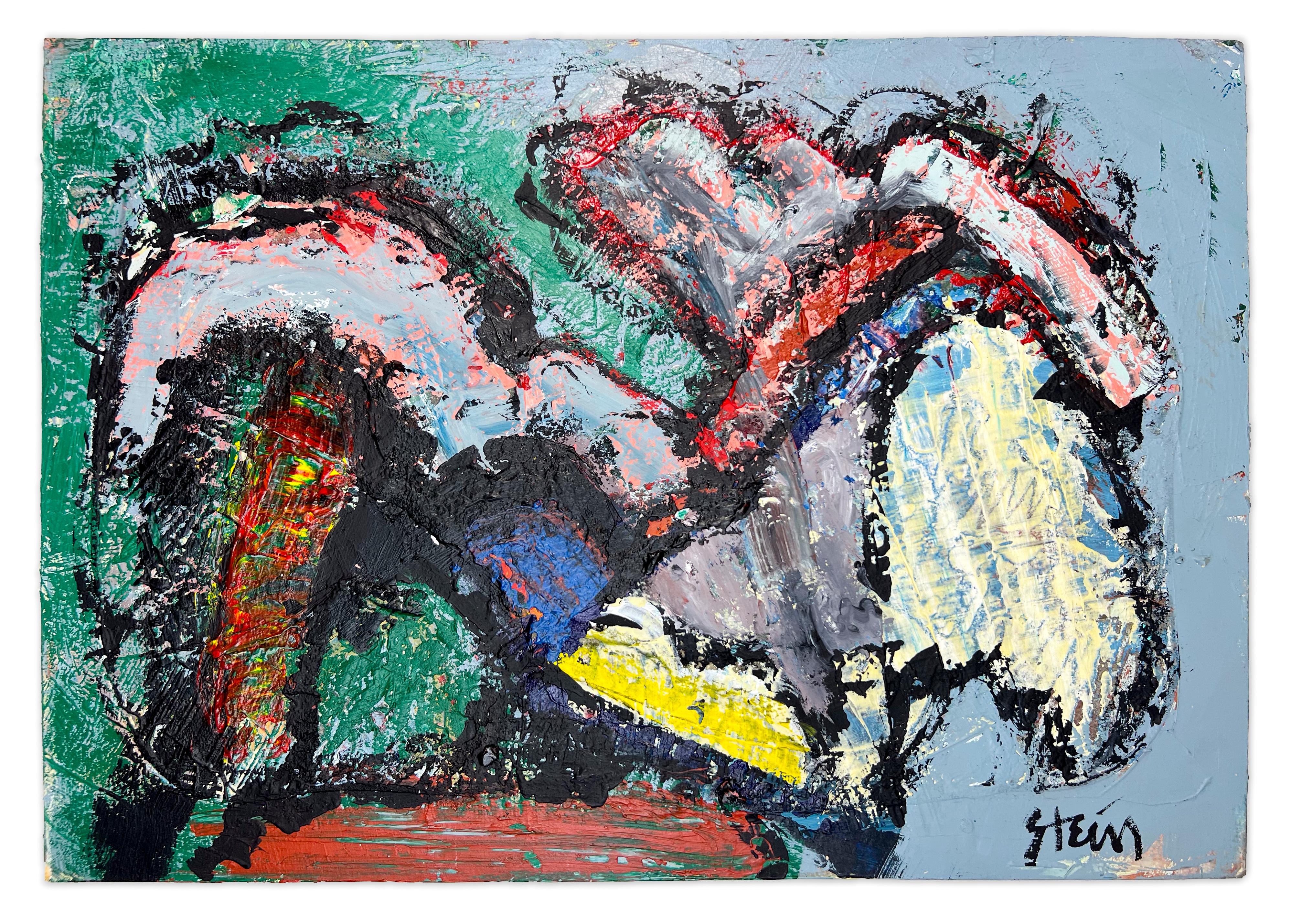 Signed Feminist LGBTQ+ Acrylic on Paper Colorful Painting - Missive 343.004