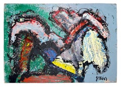 Signed Feminist LGBTQ+ Acrylic on Paper Colorful Painting - Missive 343.004