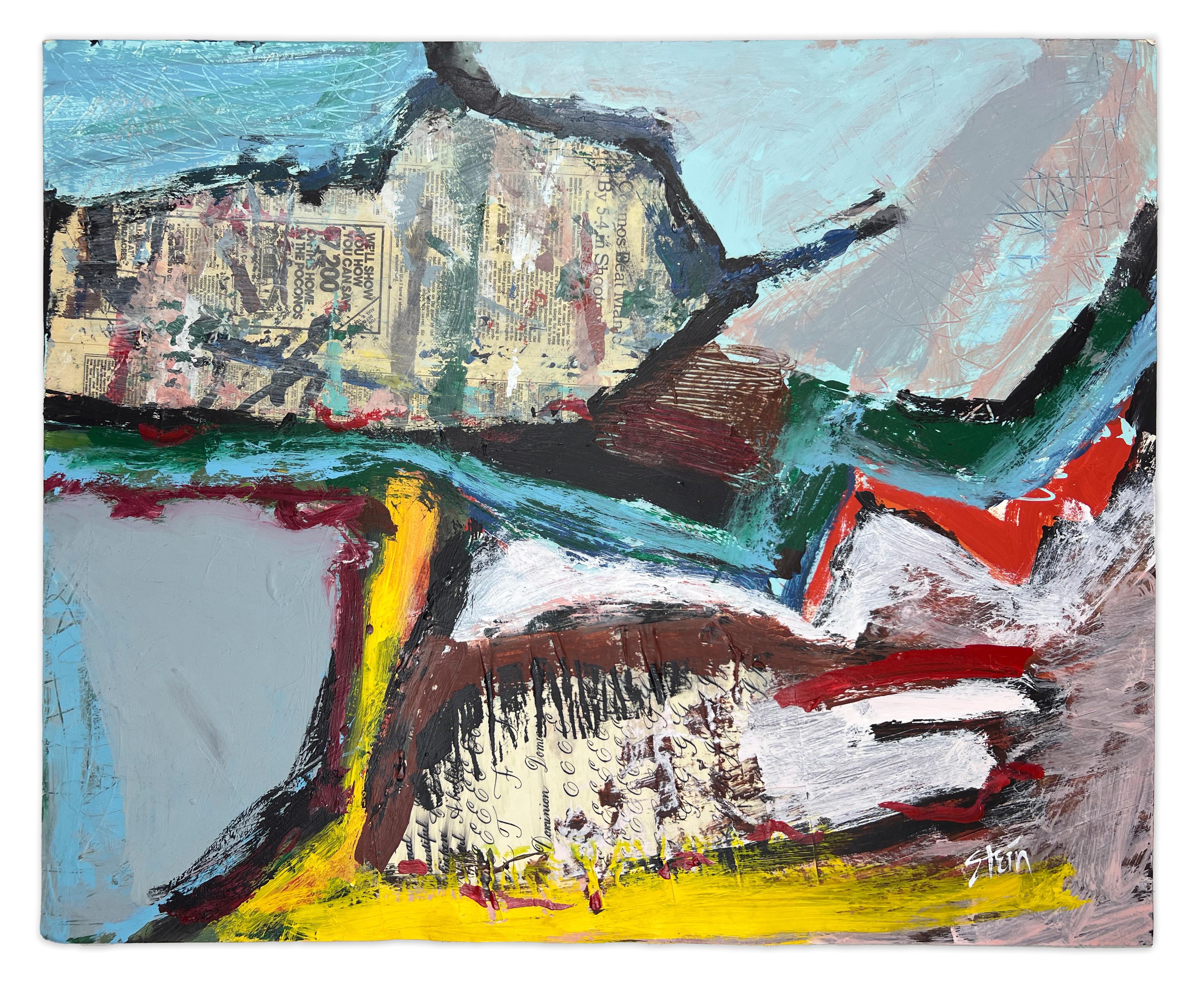 Signed Feminist LGBTQ+ Acrylic on Paper Colorful Painting - Safe Landing 131