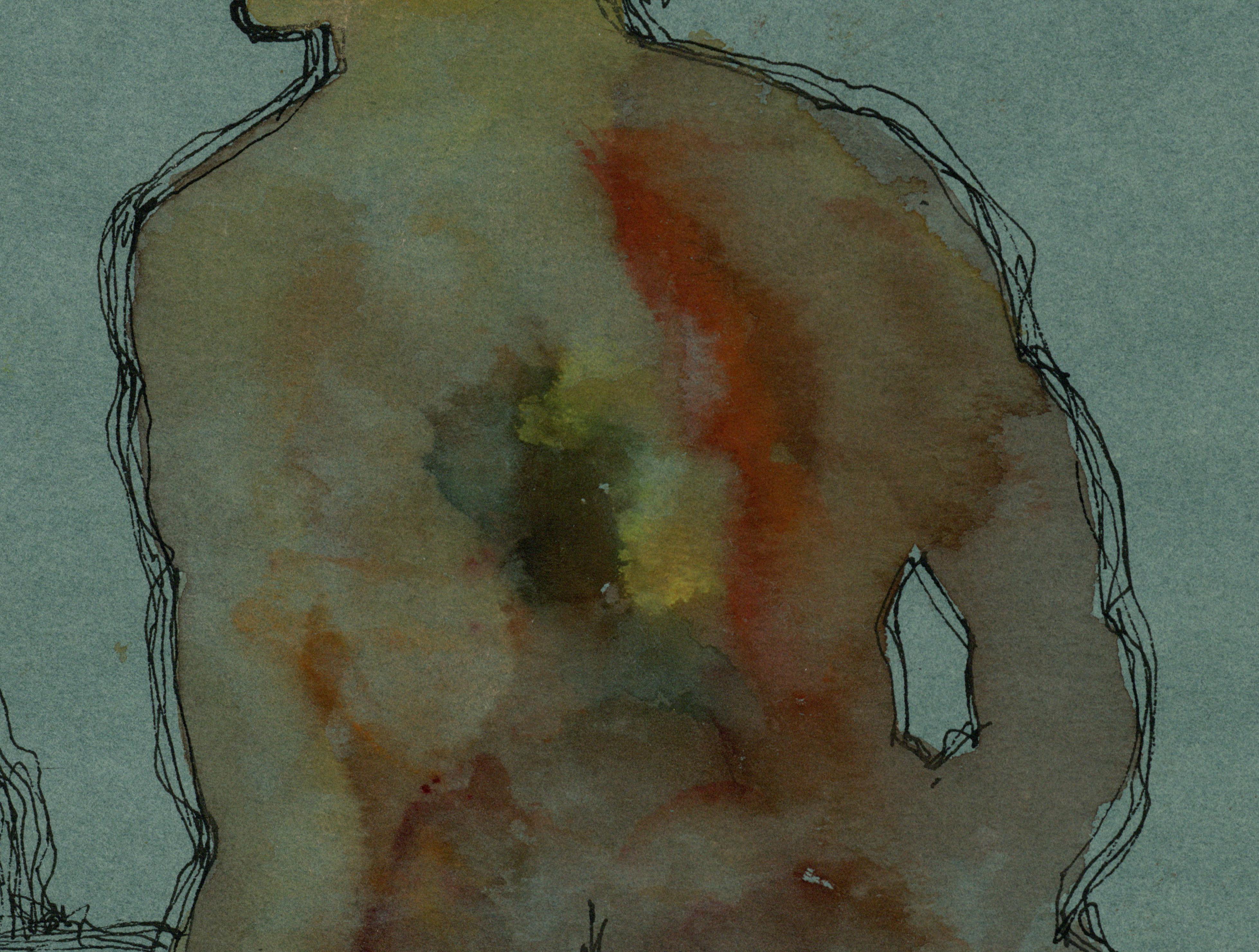 Firmado, Acuarela sobre papel, Pintura de desnudo de colores - Artista y Modelo 362.020 en venta 1