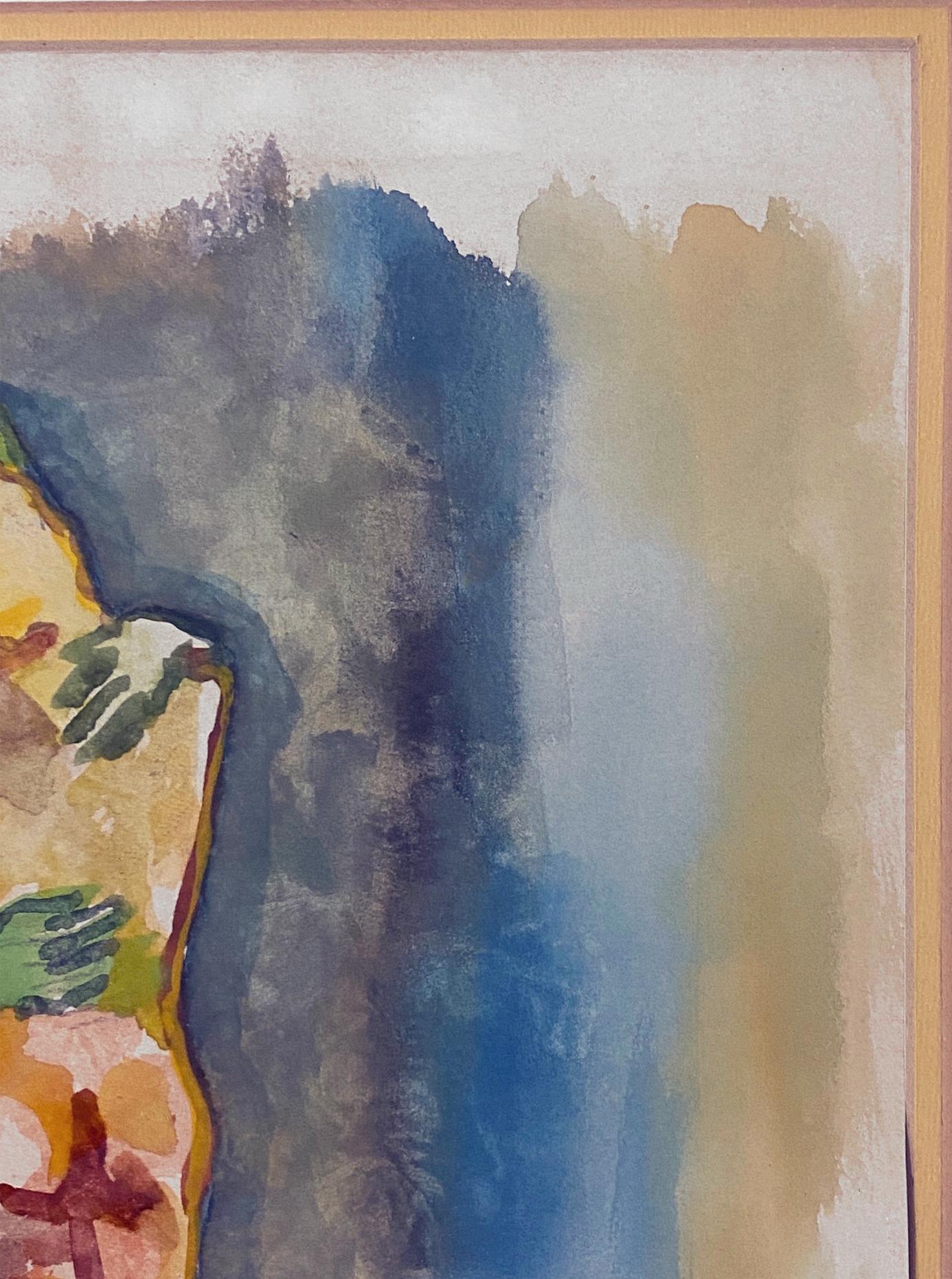 Linda Stein, Figurations 359.007 - Signed, Watercolor on Paper, Framed Painting 

Linda Stein's Figurations series are early paintings she made in the 1970s. They
show the artist's propensity toward abstraction and her interest in silhouetting the