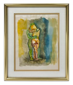 Firmado, Acuarela sobre papel. Cuadro enmarcado - Figuraciones 359.007