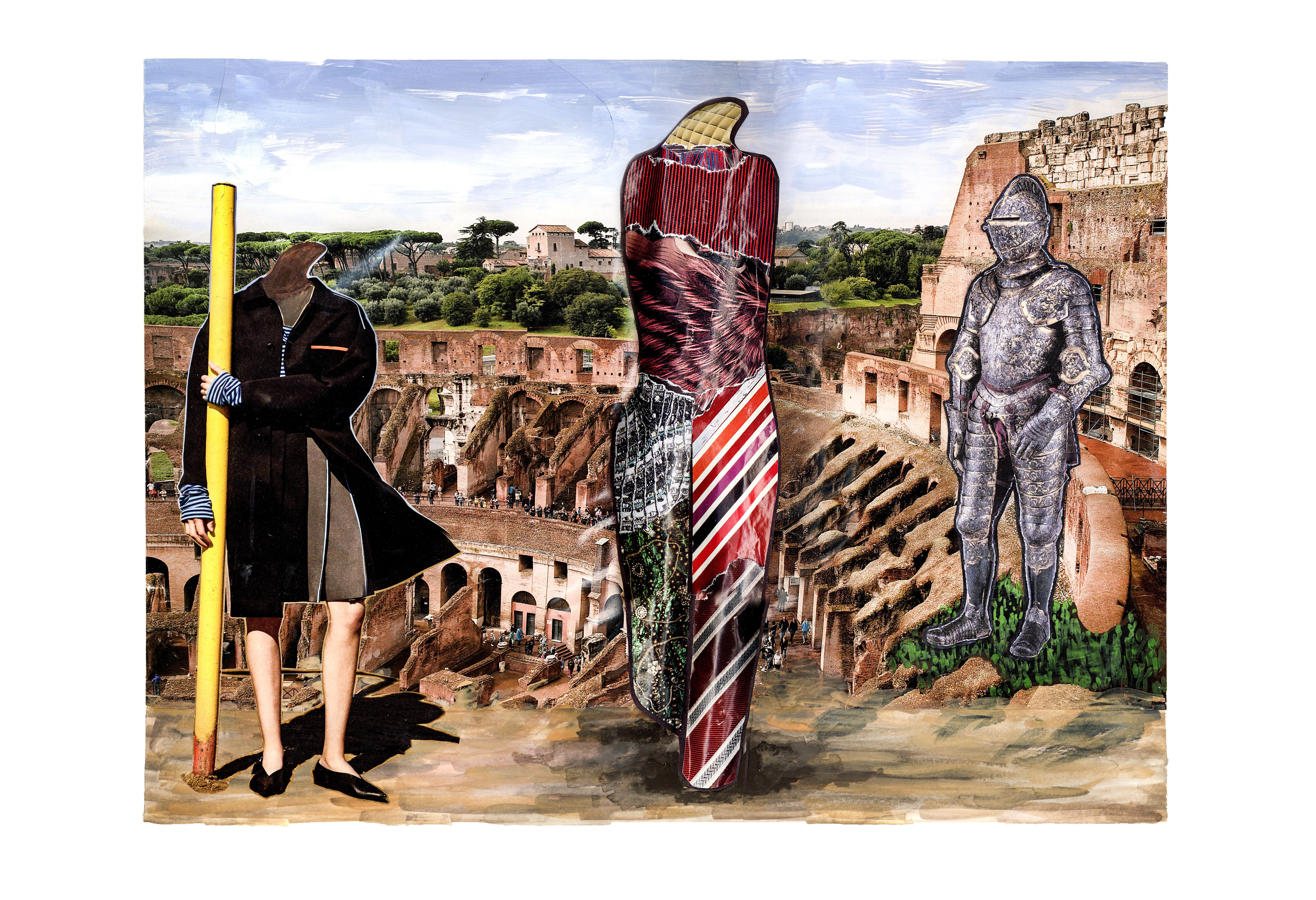 Figurative Print di Linda Stein - Armored for Today's Events 1067 - Stampa d'arte contemporanea firmata e in edizione limitata