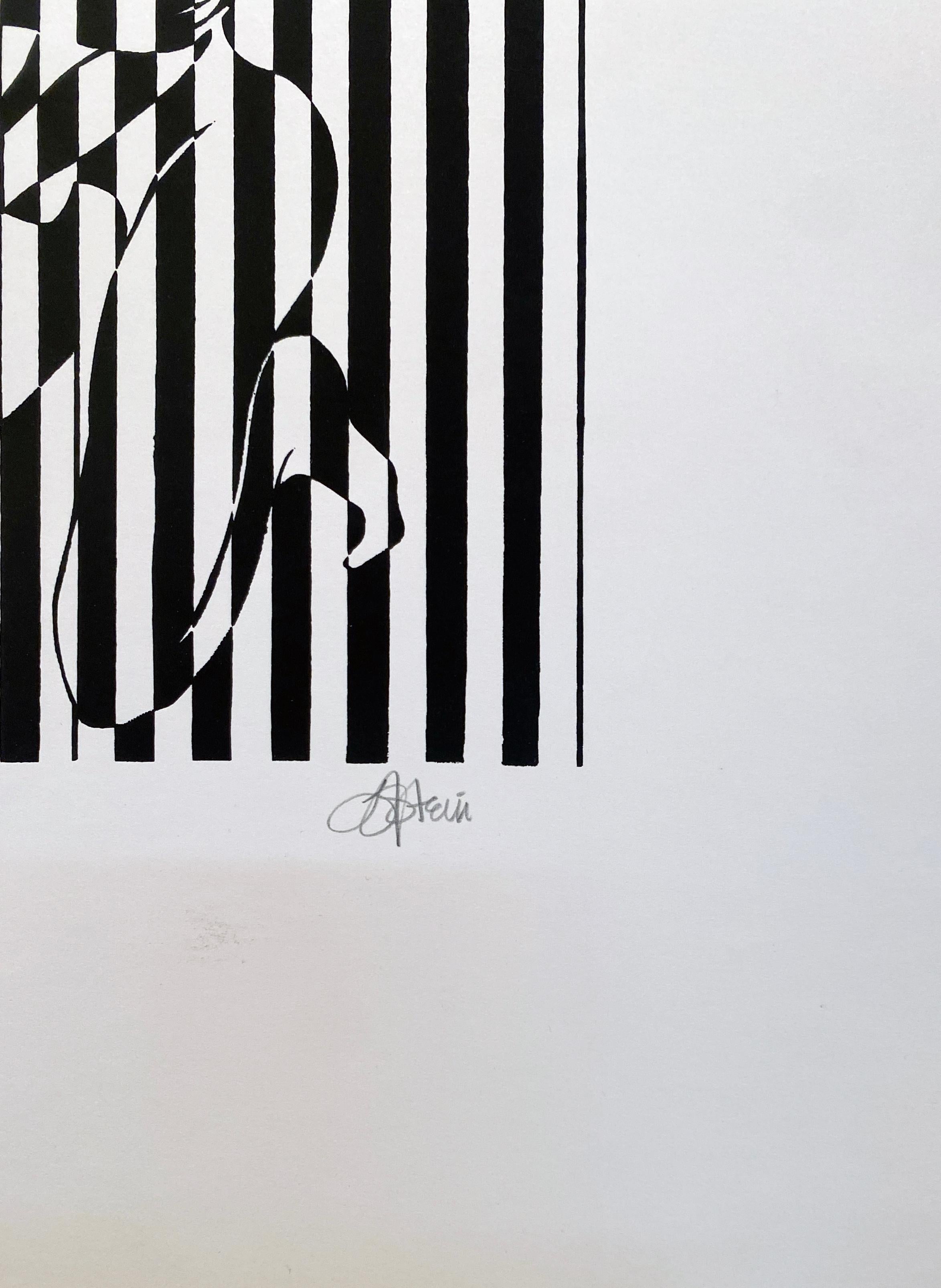 Acquaforte firmata in bianco e nero in edizione limitata - Protezione 430 - Figurative Print Grigio di Linda Stein